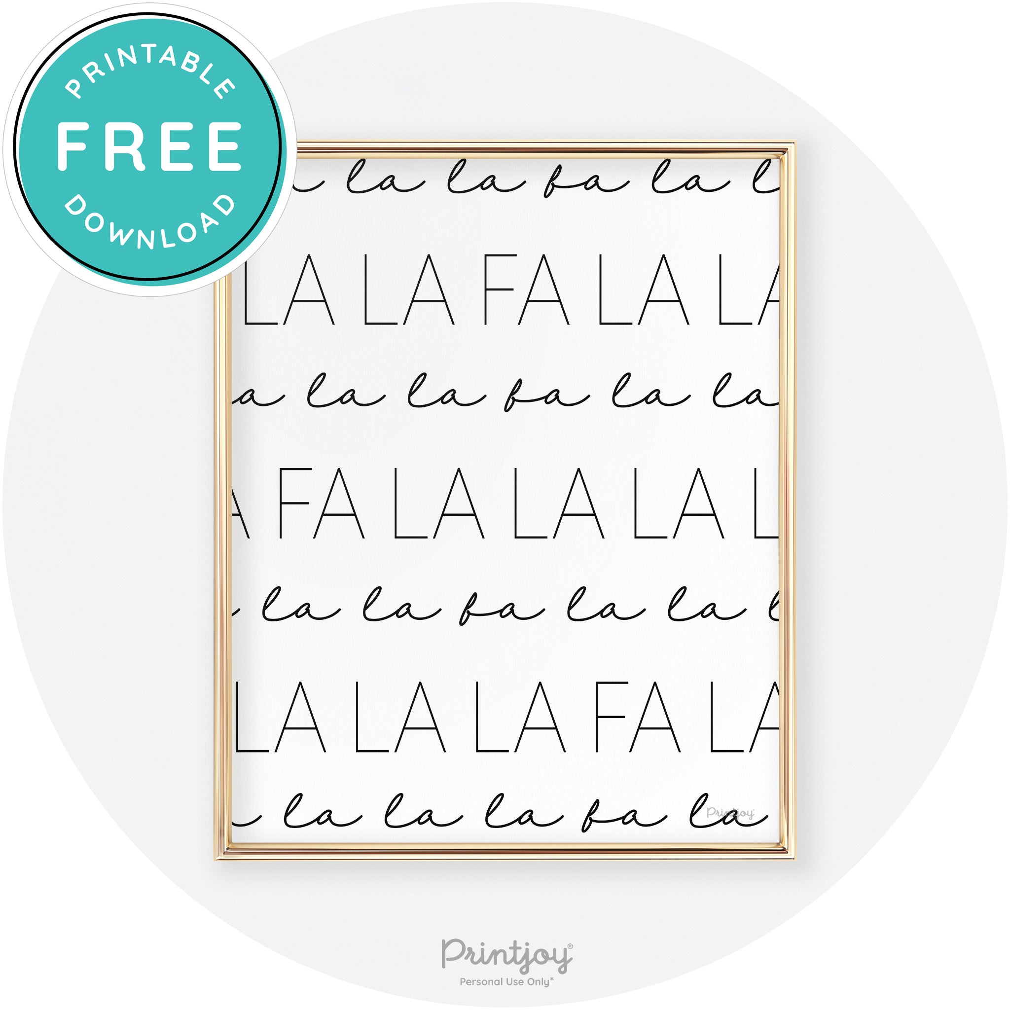 Fa La La Pattern Cute Modern Chic Wall Art Decor Free Printable - Printjoy