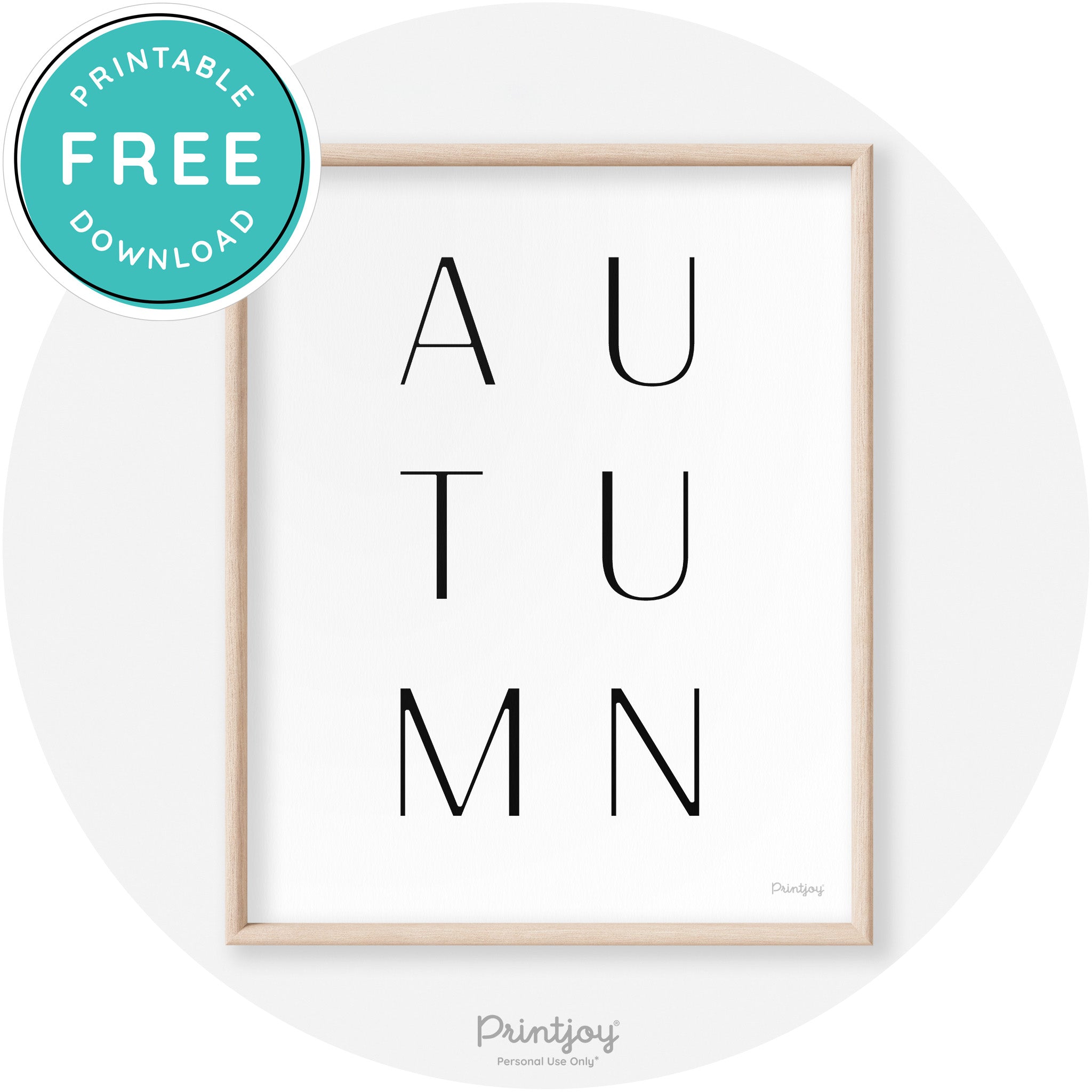 Autumn Letters Modern Transitional Fall Wall Art Decor Free Printable - Printjoy