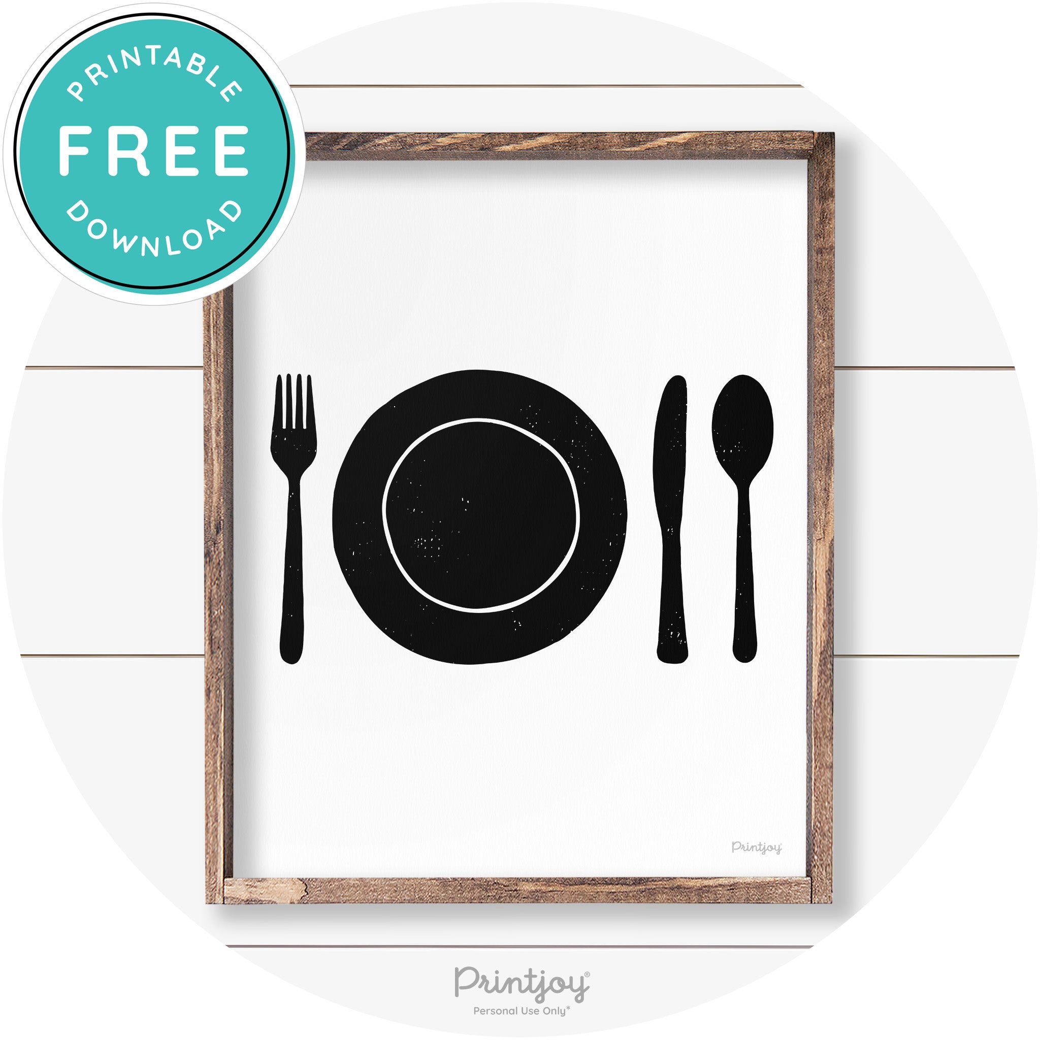 Dinner Plate Silhouette Kitchen Farmhouse Wall Art Free Printable