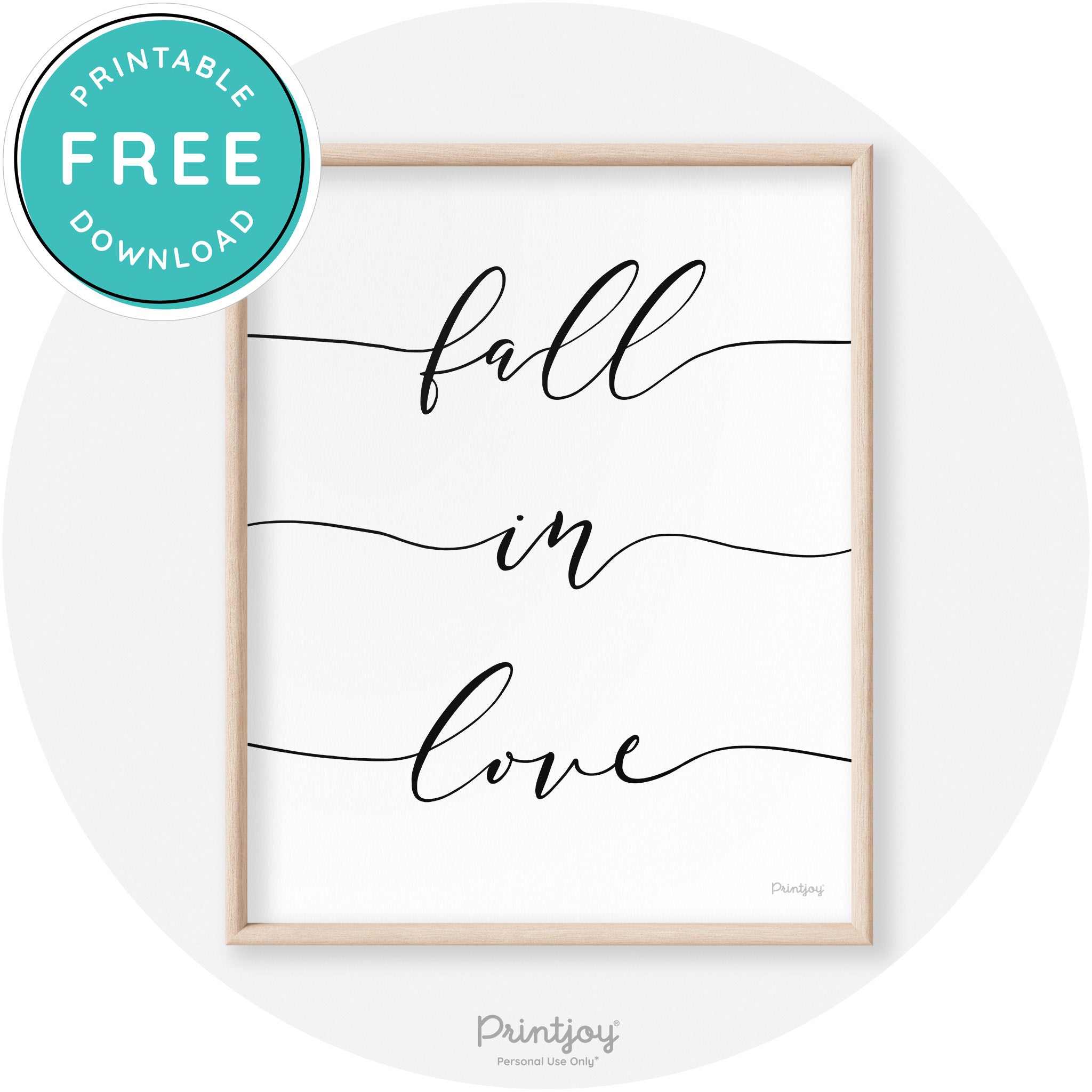 Fall In Love Autumn Modern Transitional Wall Art Decor Free Printable - Printjoy