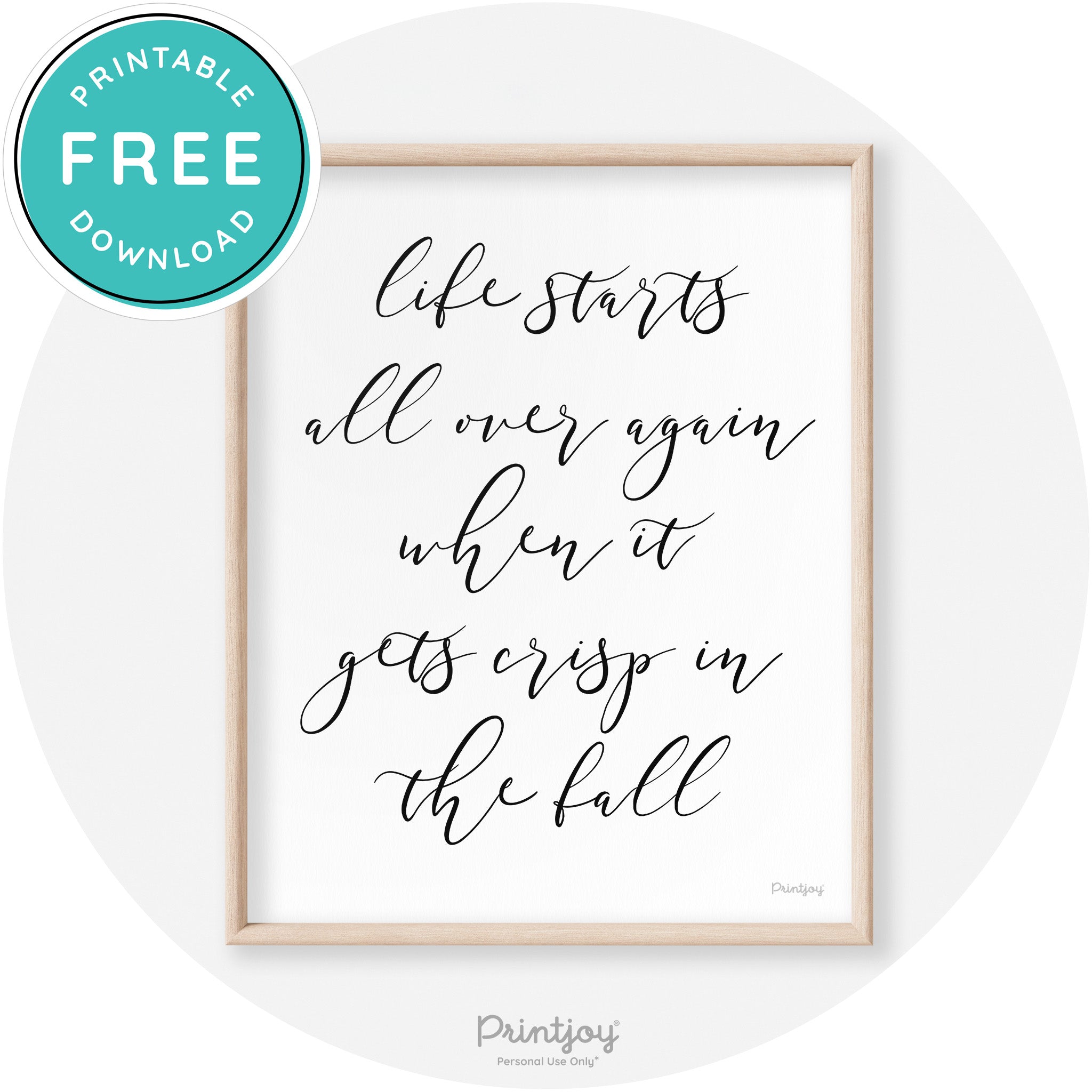 Fall Quote Modern Transitional Decor Wall Art Free Printable - Printjoy