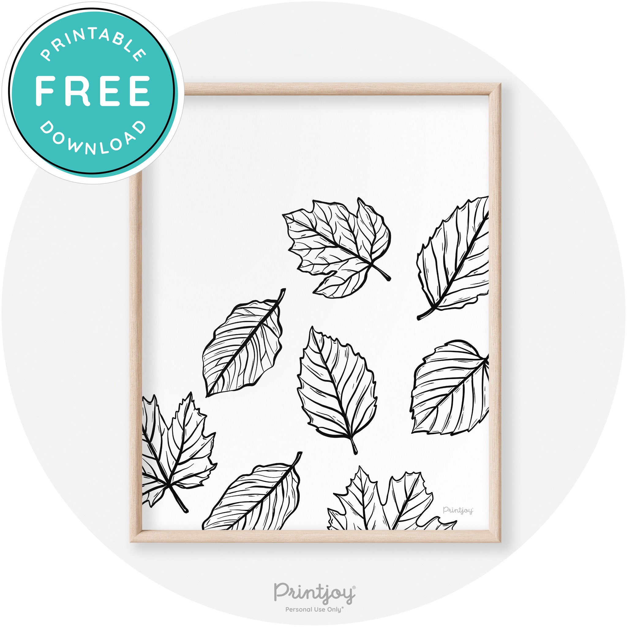 Falling Leaves Drawing Fall Modern Transitional Wall Art Free Printable - Printjoy