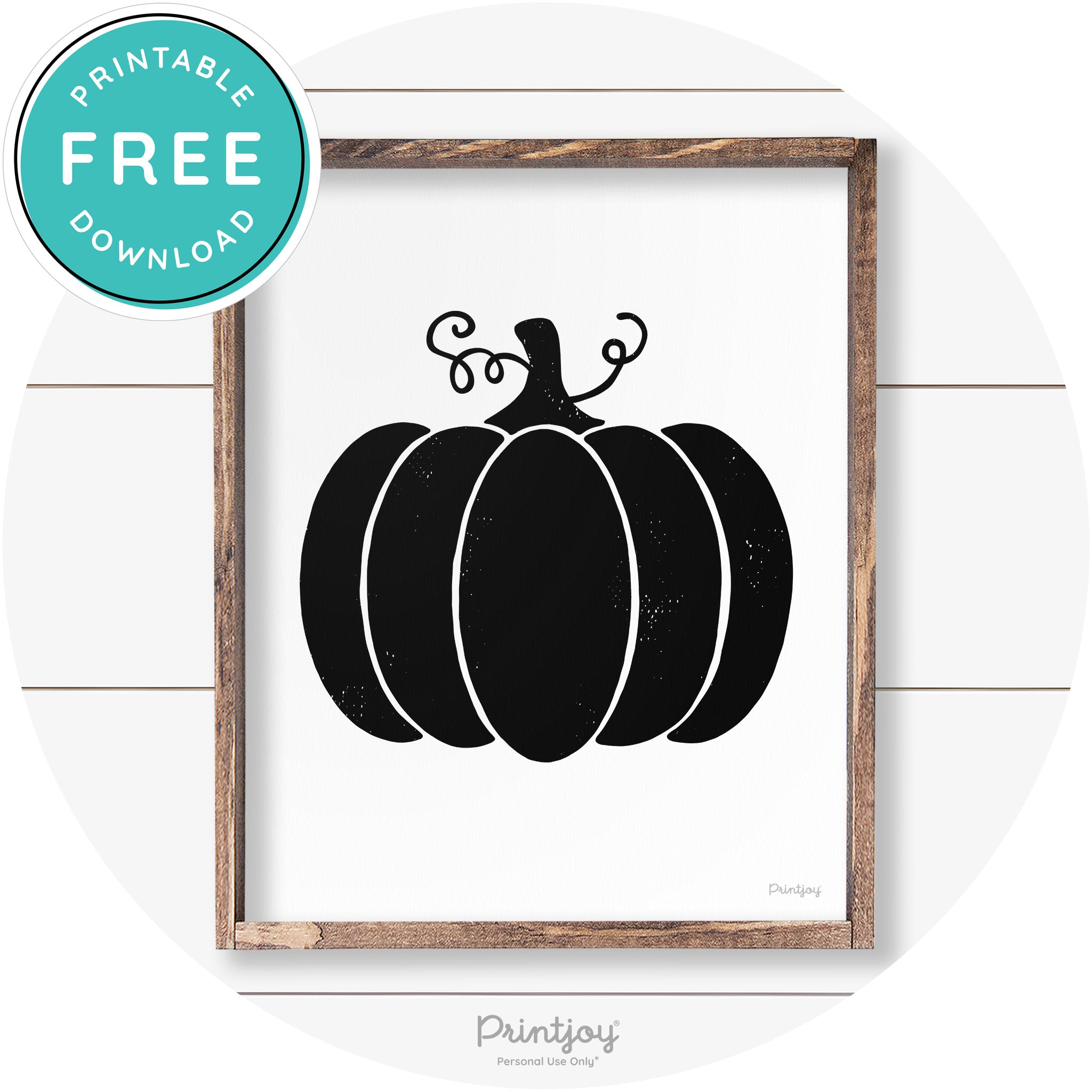 Pumpkin Thanksgiving Cute Farmhouse Wall Art Decor Free Printable - Printjoy