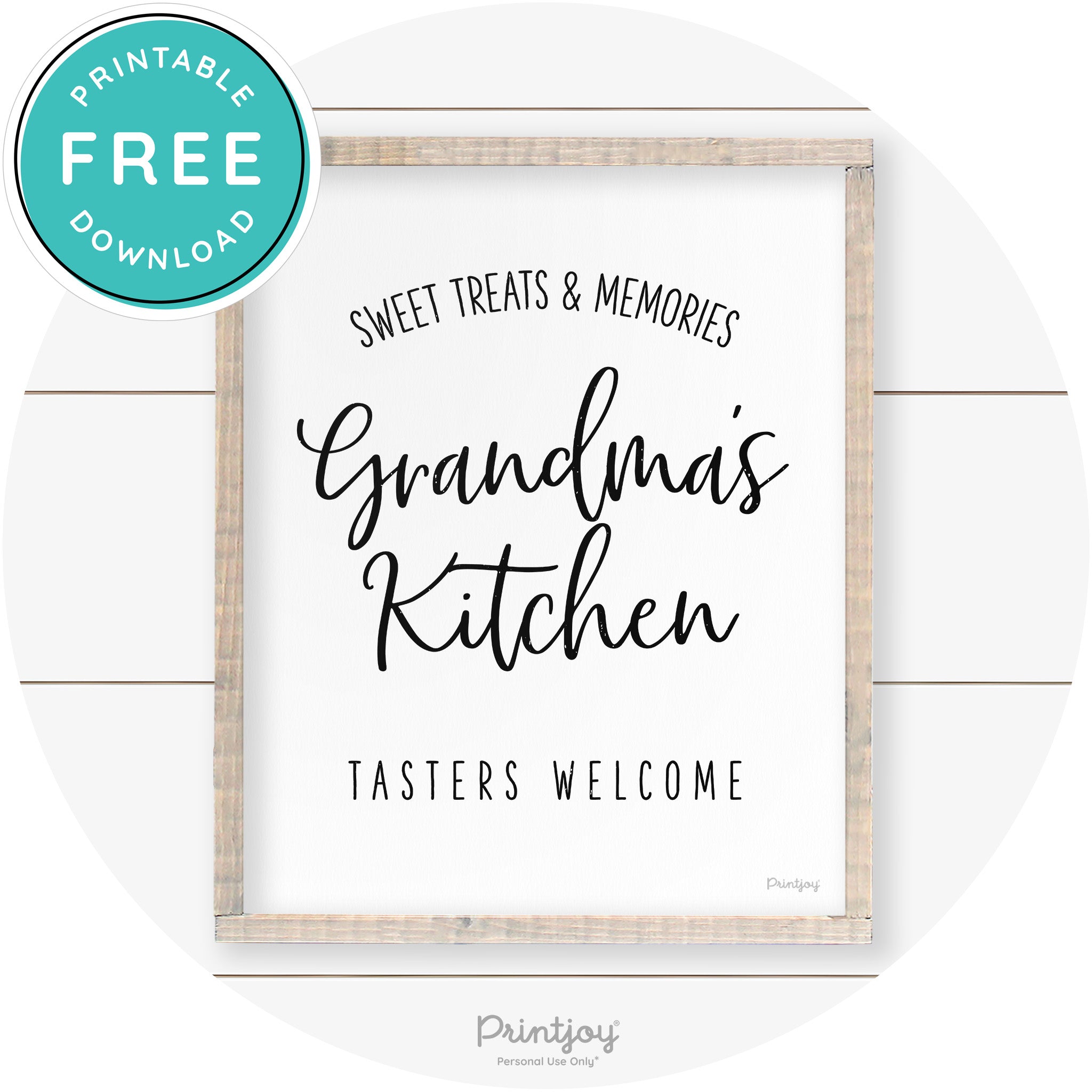 Grandma's Kitchen Tasters Welcome Farmhouse Art Free Printable - Printjoy