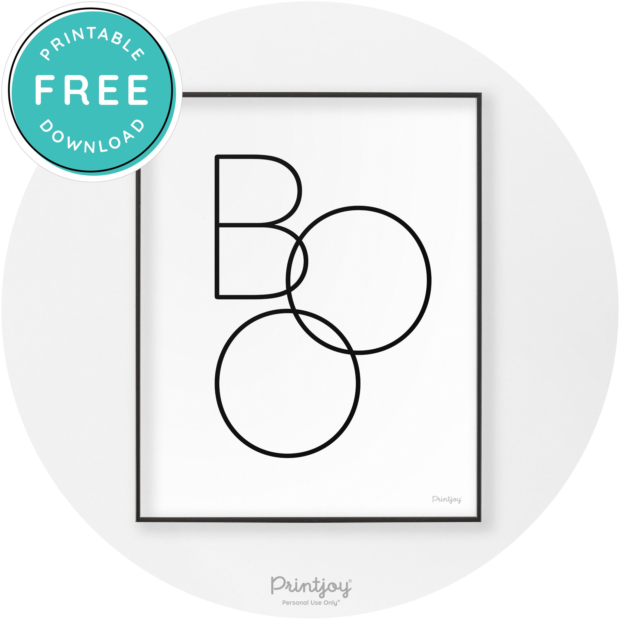 Halloween Cute Boo Modern Chic Wall Art Decor Printable - Printjoy