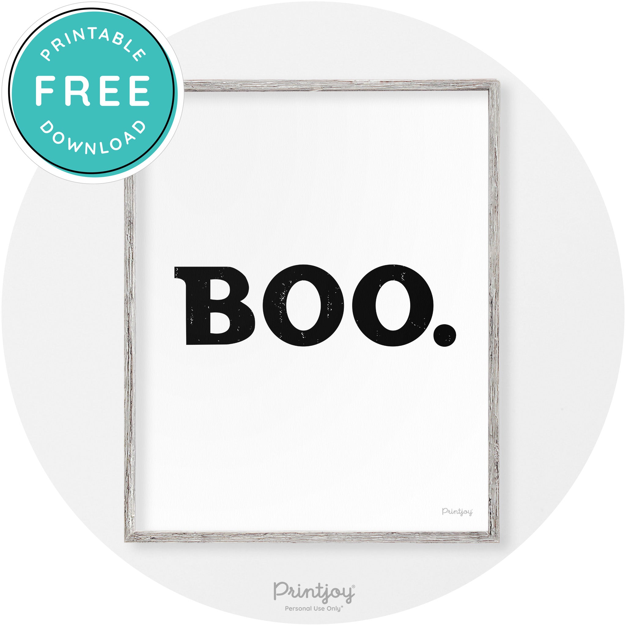 Boo Halloween Modern Vintage Wall Art Decor Free Printable - Printjoy
