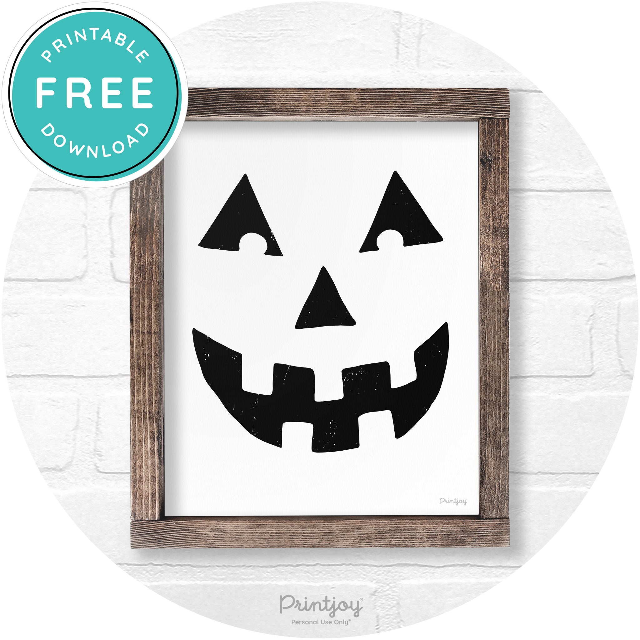 Jack O Lantern Halloween Rustic Farmhouse Wall Art Free Printable - Printjoy