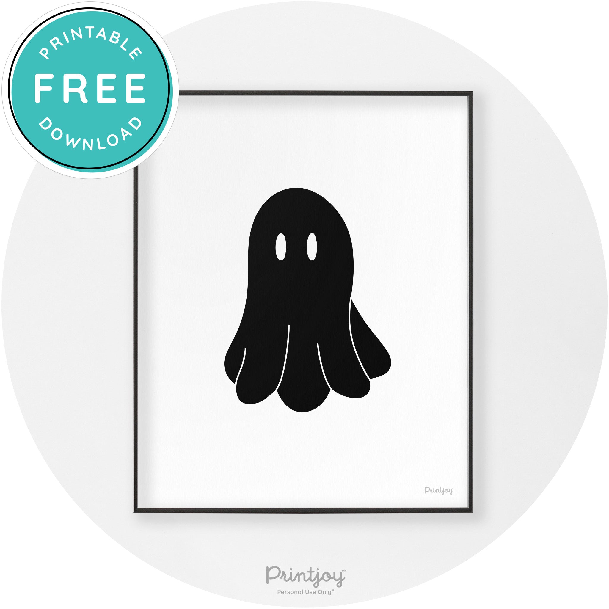Halloween Cute Ghost Modern Chic Wall Art Decor Printable - Printjoy