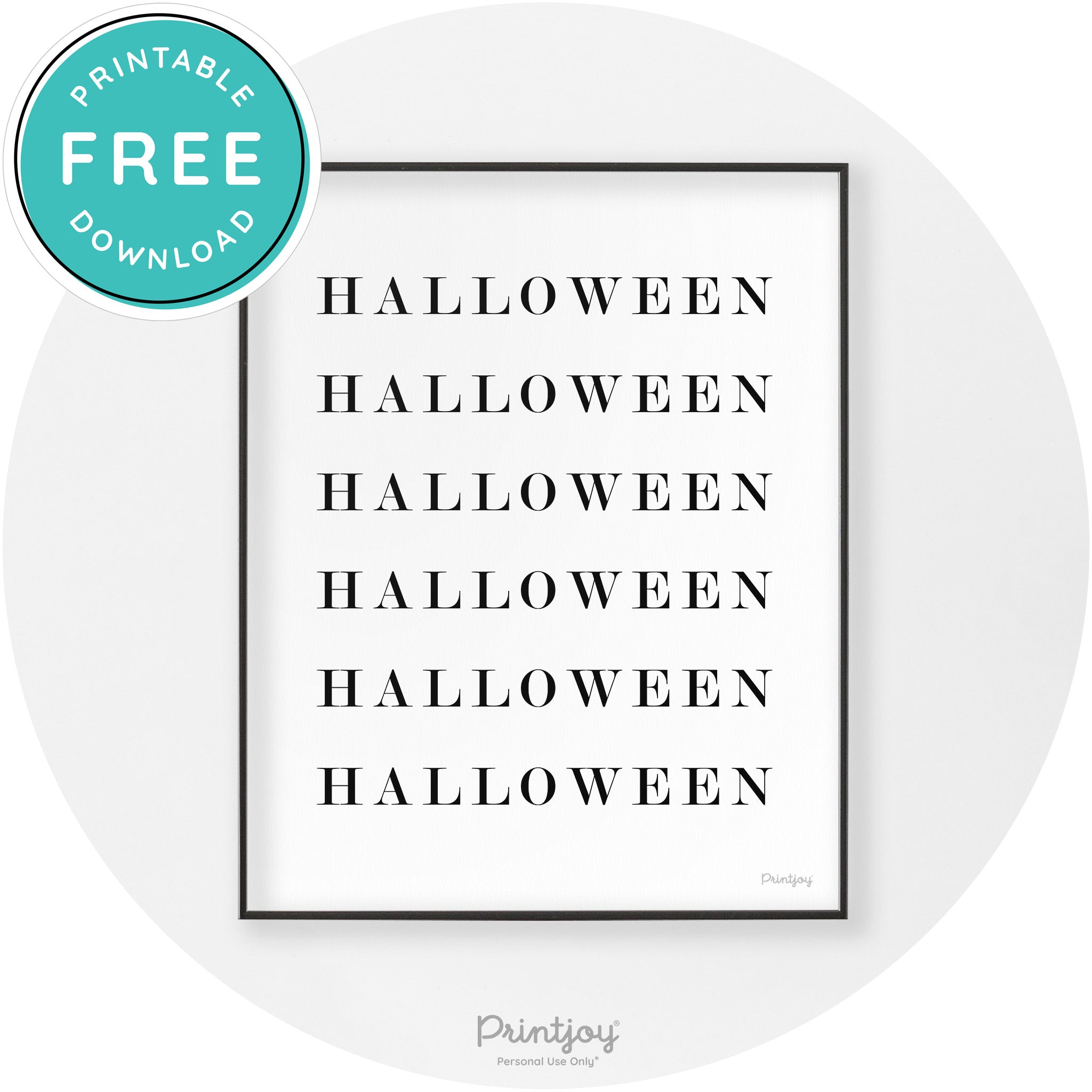 Halloween Cute Pattern Modern Chic Wall Art Decor Printable - Printjoy