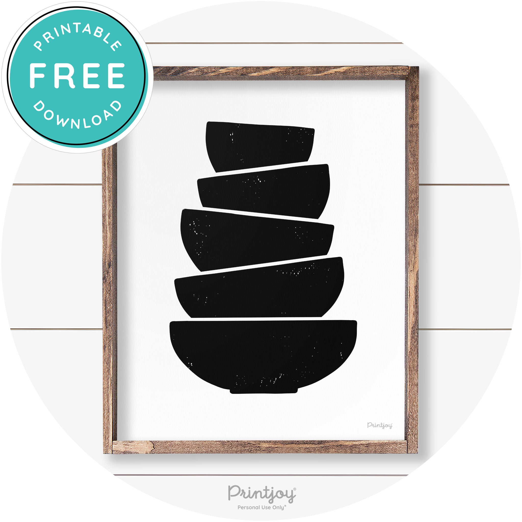 Stacked Bowls Cute Kitchen Farmhouse Wall Art Decor Free Printable