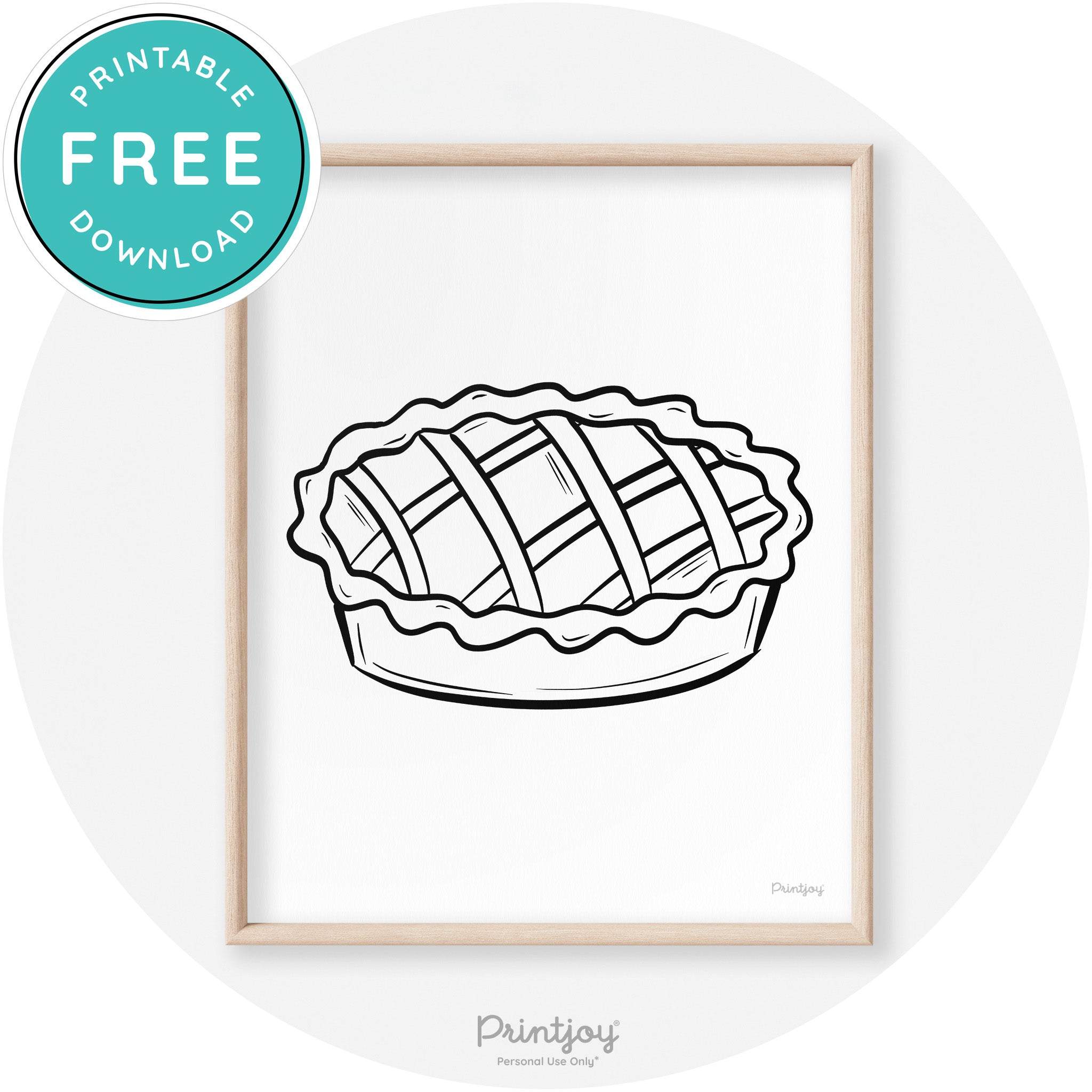 Pie Drawing Thanksgiving Modern Transitional Wall Art Free Printable - Printjoy