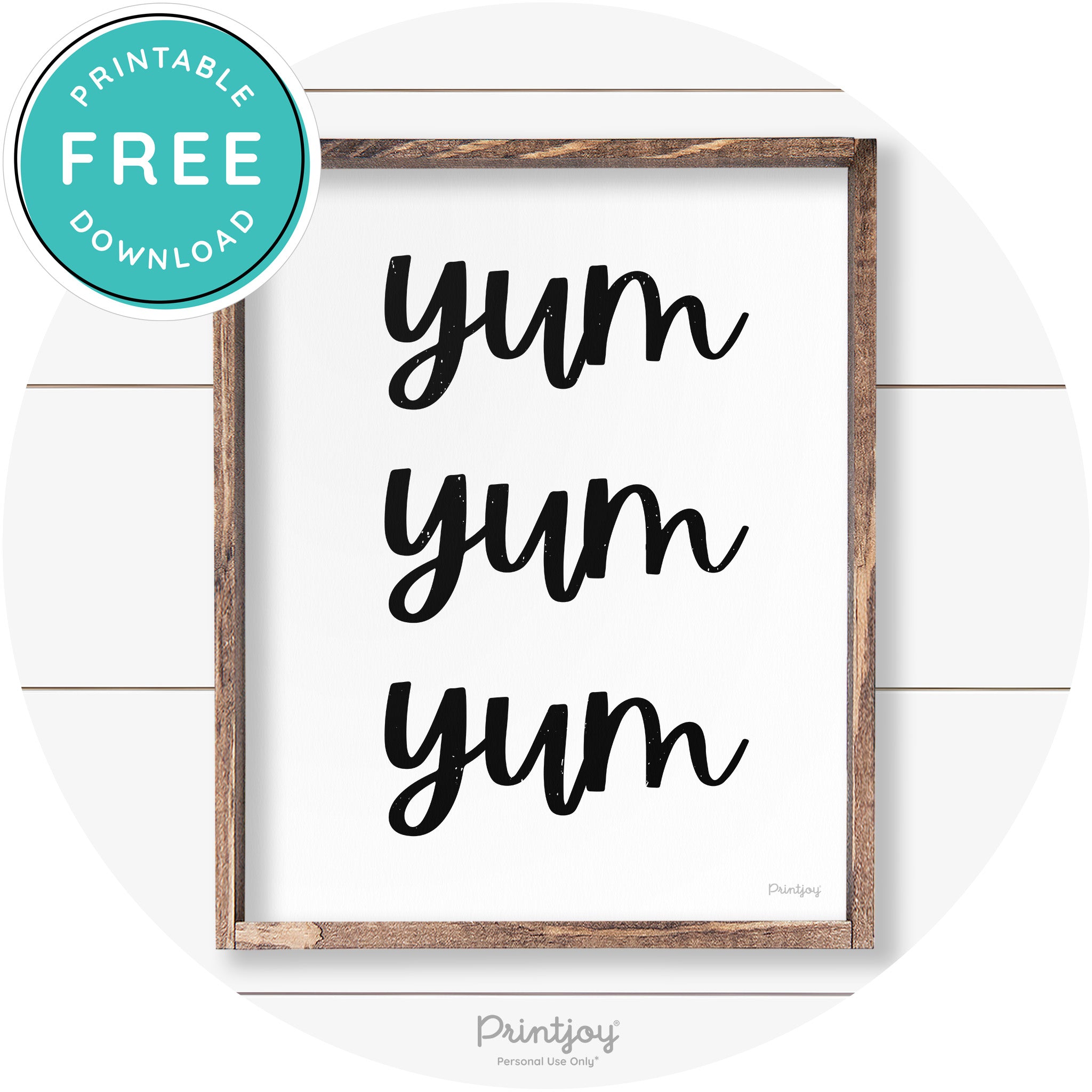 Yum Yum Yum Cute Kitchen Sign Farmhouse Wall Art Free Printable