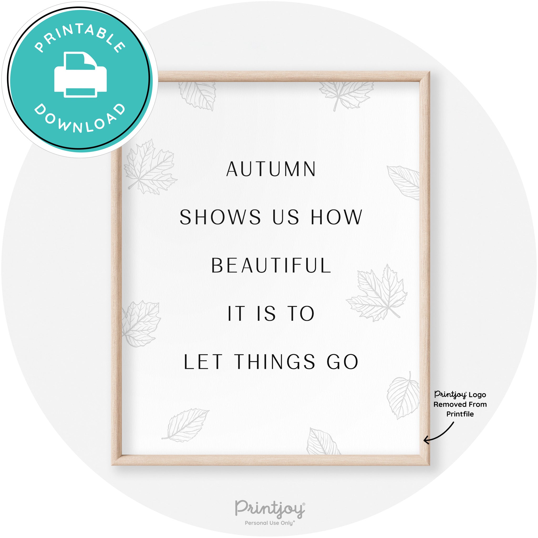 Fall Quote Autumn Let Things Go Transitional Wall Art Free Printable - Printjoy