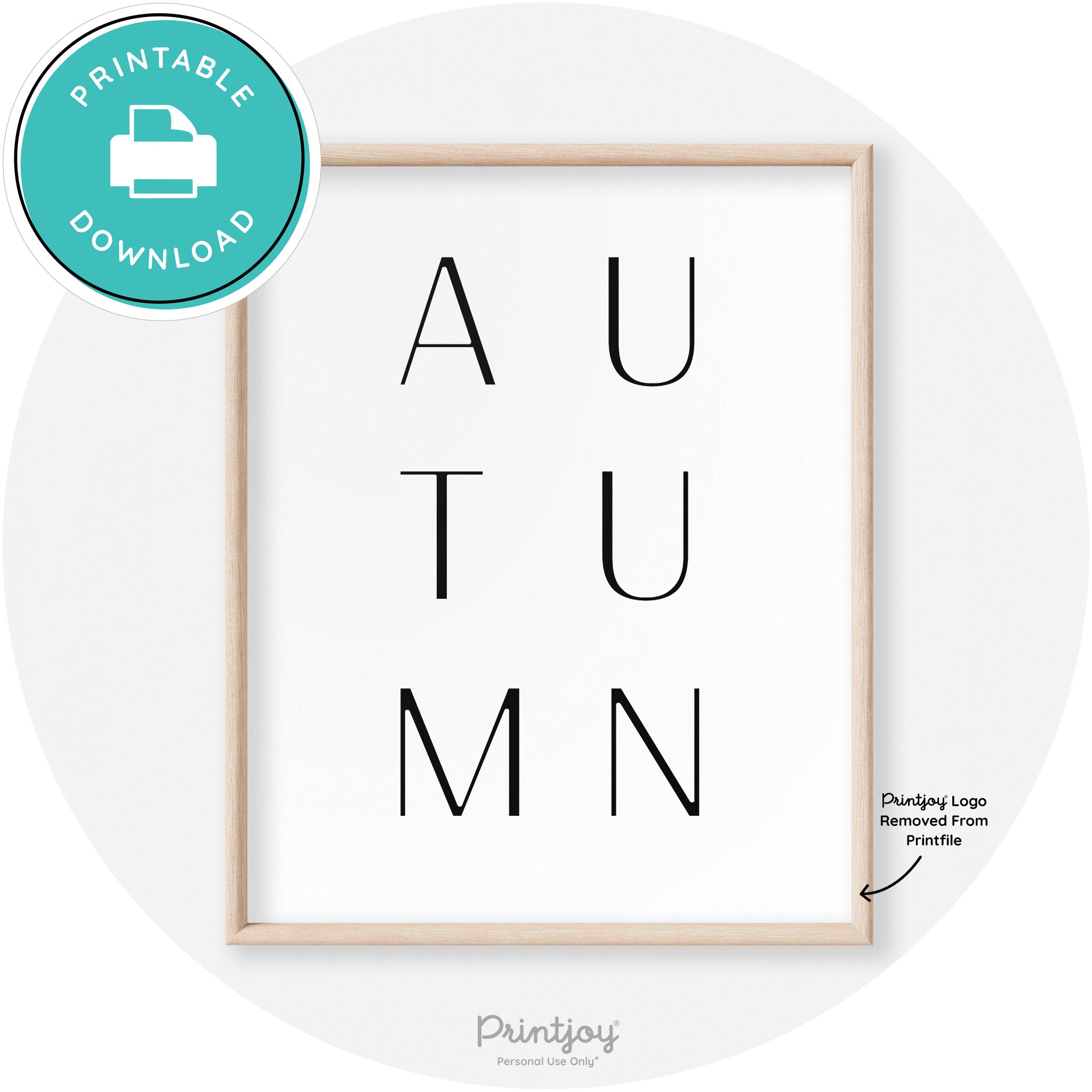 Autumn Letters Modern Transitional Fall Wall Art Decor Free Printable - Printjoy