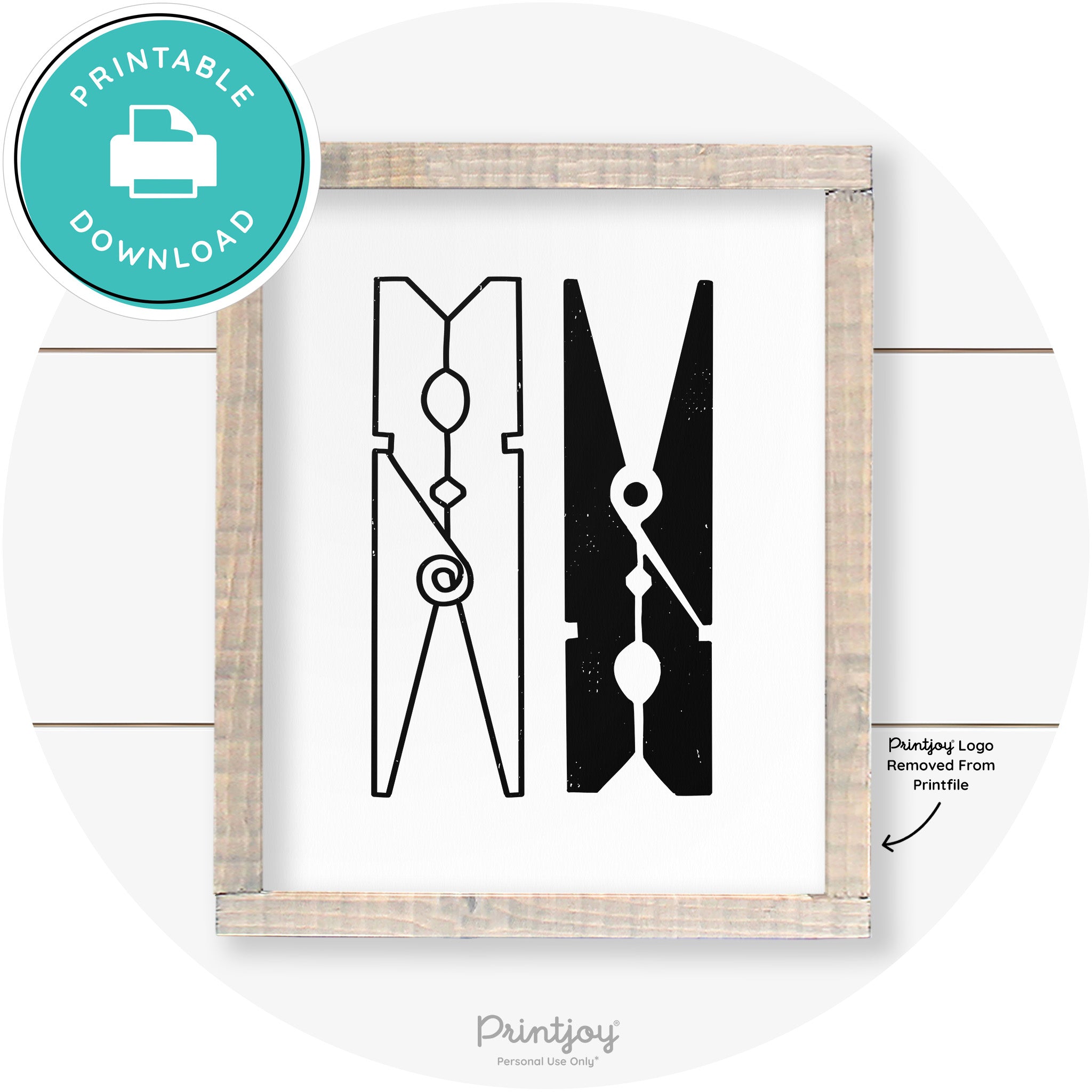 Clothespins Cute Laundry Room Farmhouse Wall Art Free Printable