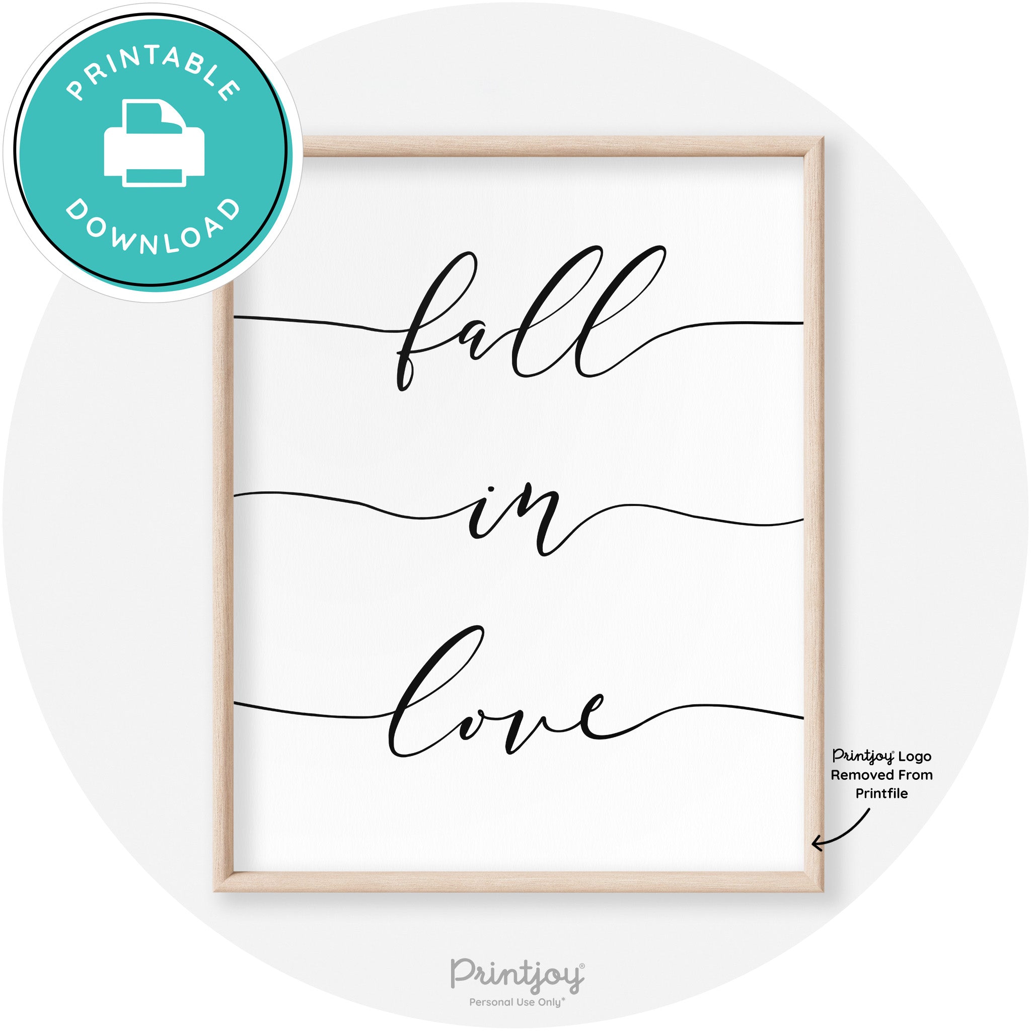 Fall In Love Autumn Modern Transitional Wall Art Decor Free Printable - Printjoy