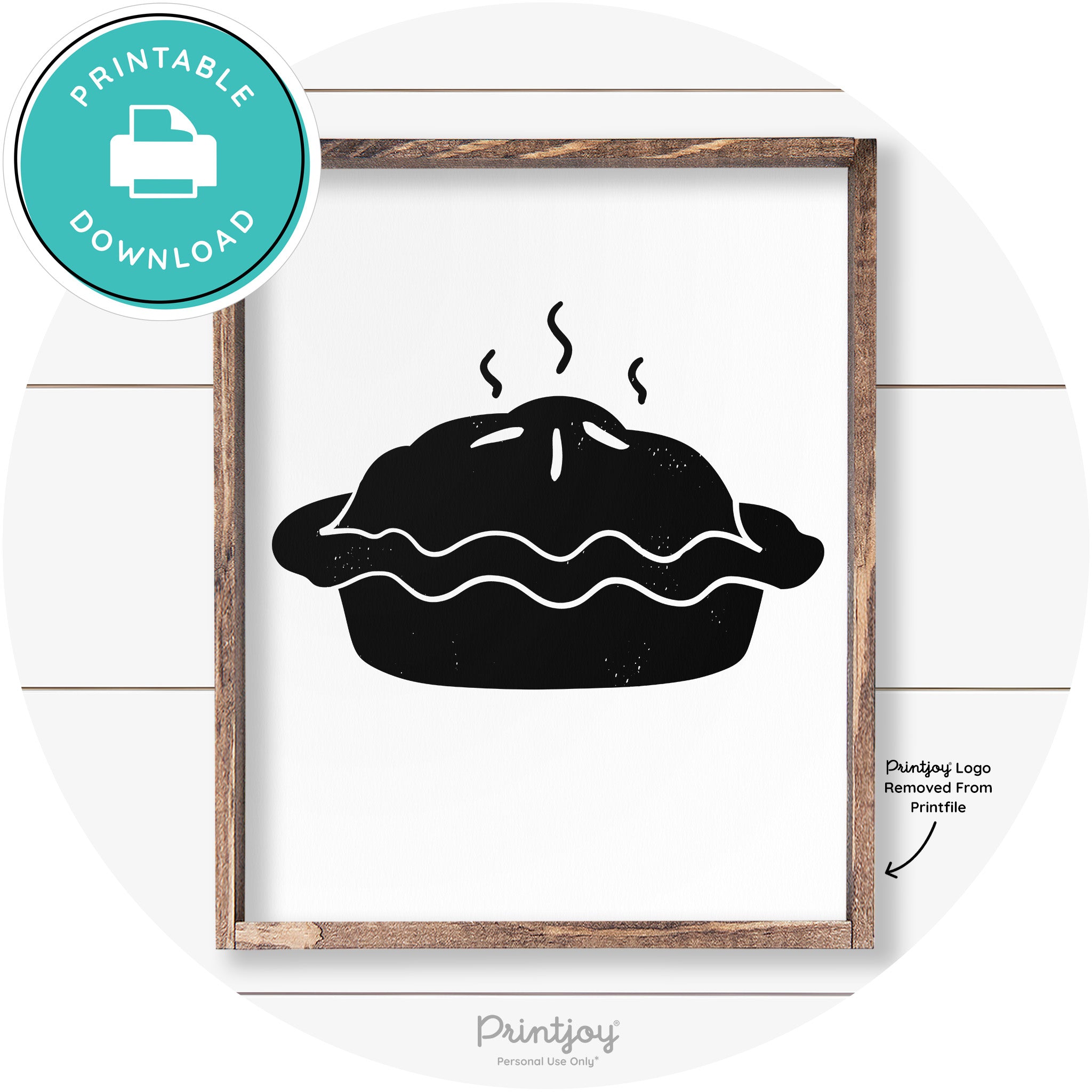 Pie Thanksgiving Desert Cute Farmhouse Wall Art Decor Free Printable - Printjoy