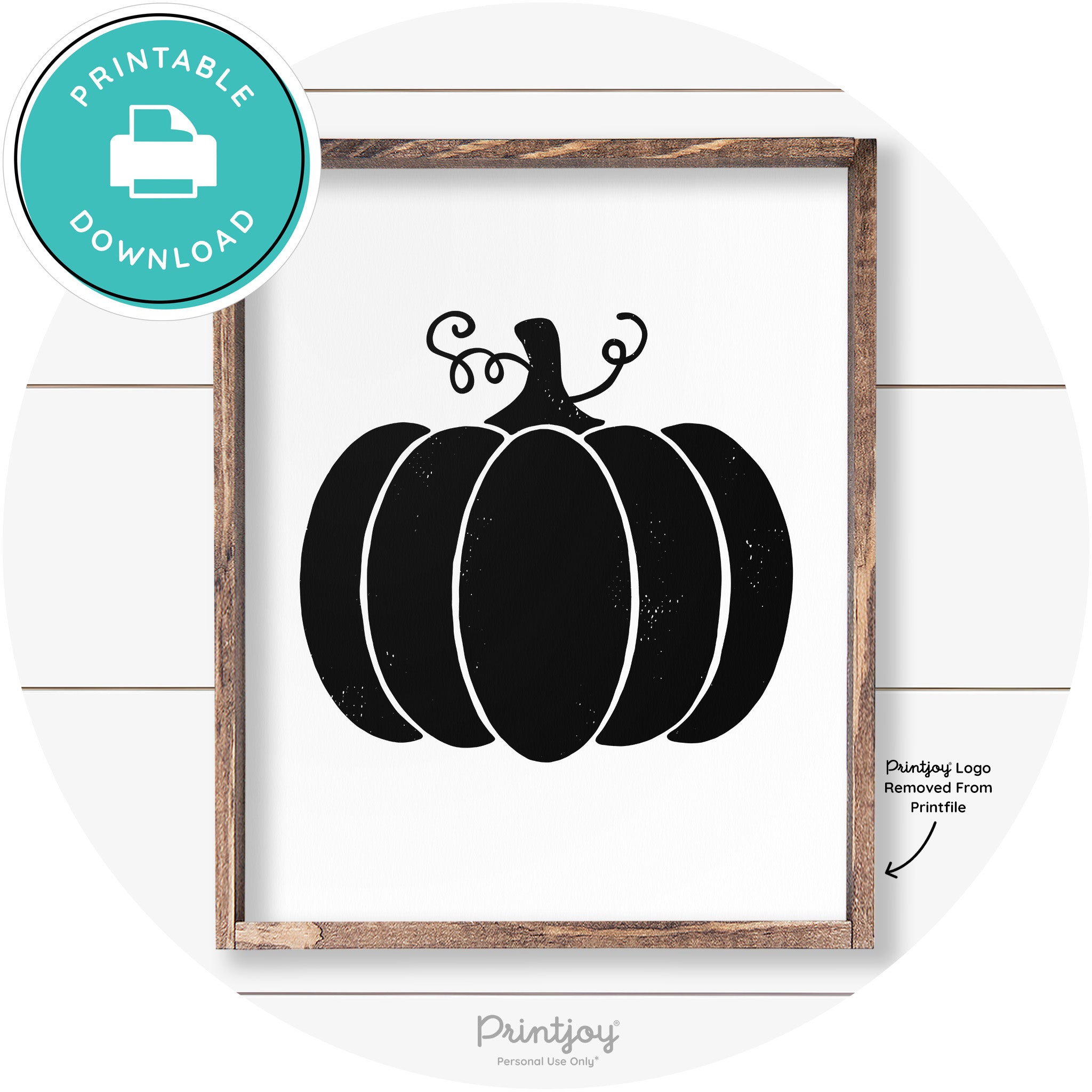 Pumpkin Thanksgiving Cute Farmhouse Wall Art Decor Free Printable - Printjoy
