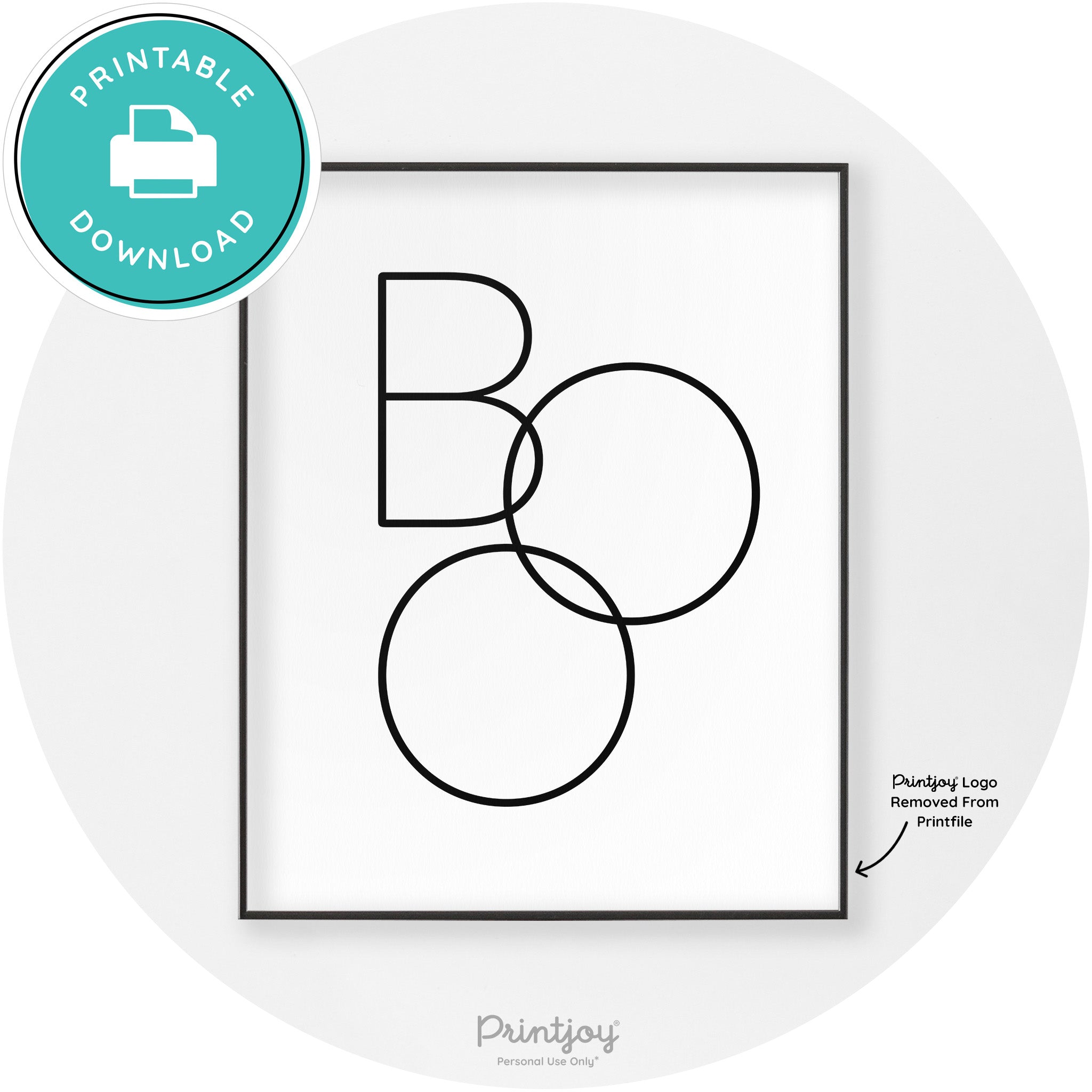 Halloween Cute Boo Modern Chic Wall Art Decor Printable - Printjoy