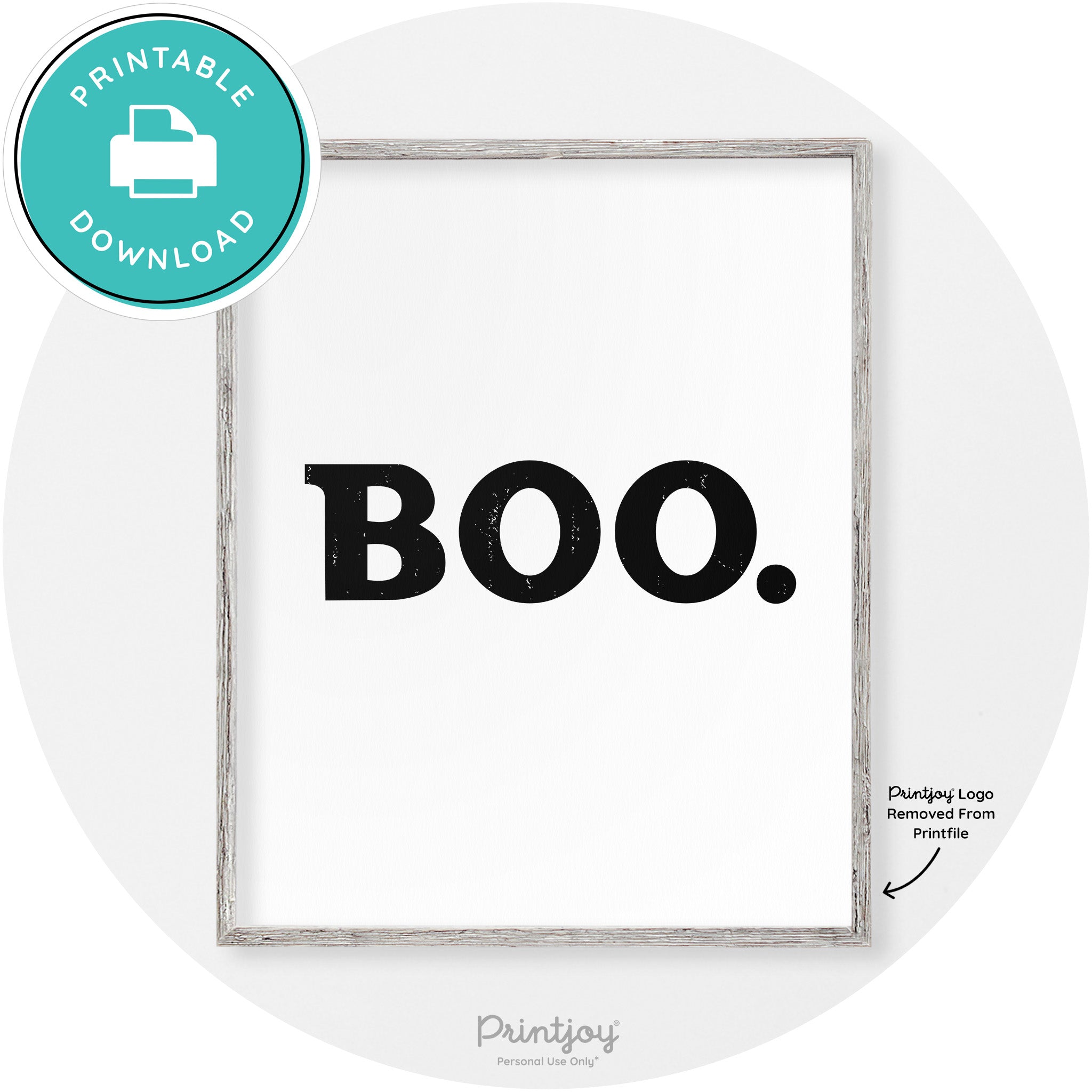 Boo Halloween Modern Vintage Wall Art Decor Free Printable - Printjoy