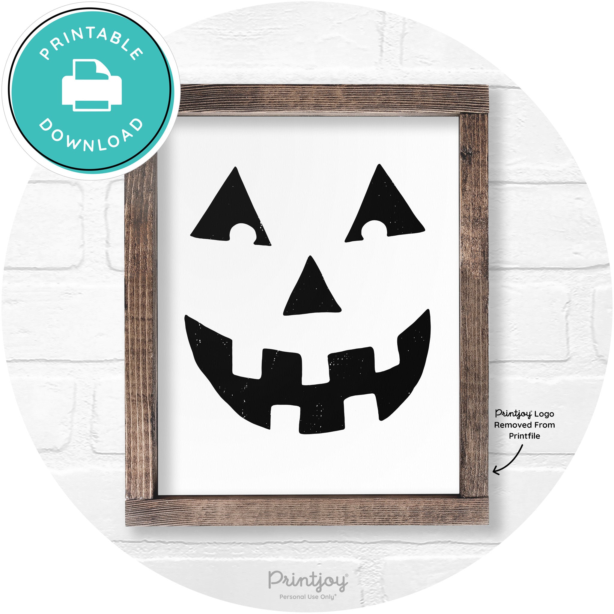 Jack O Lantern Halloween Rustic Farmhouse Wall Art Free Printable - Printjoy