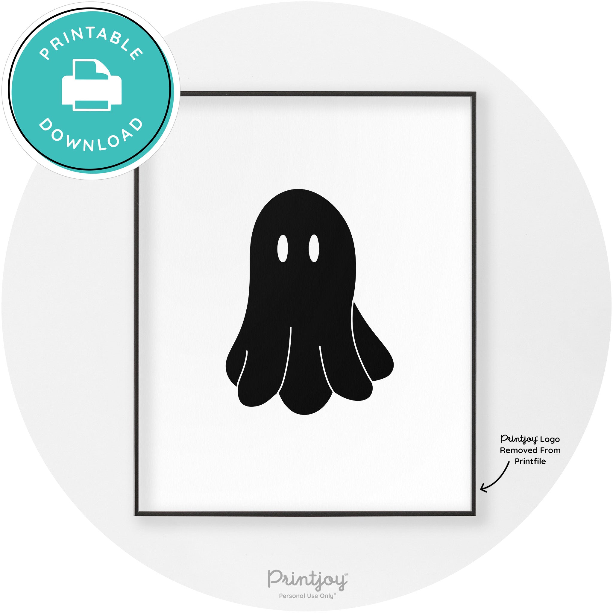 Halloween Cute Ghost Modern Chic Wall Art Decor Printable - Printjoy