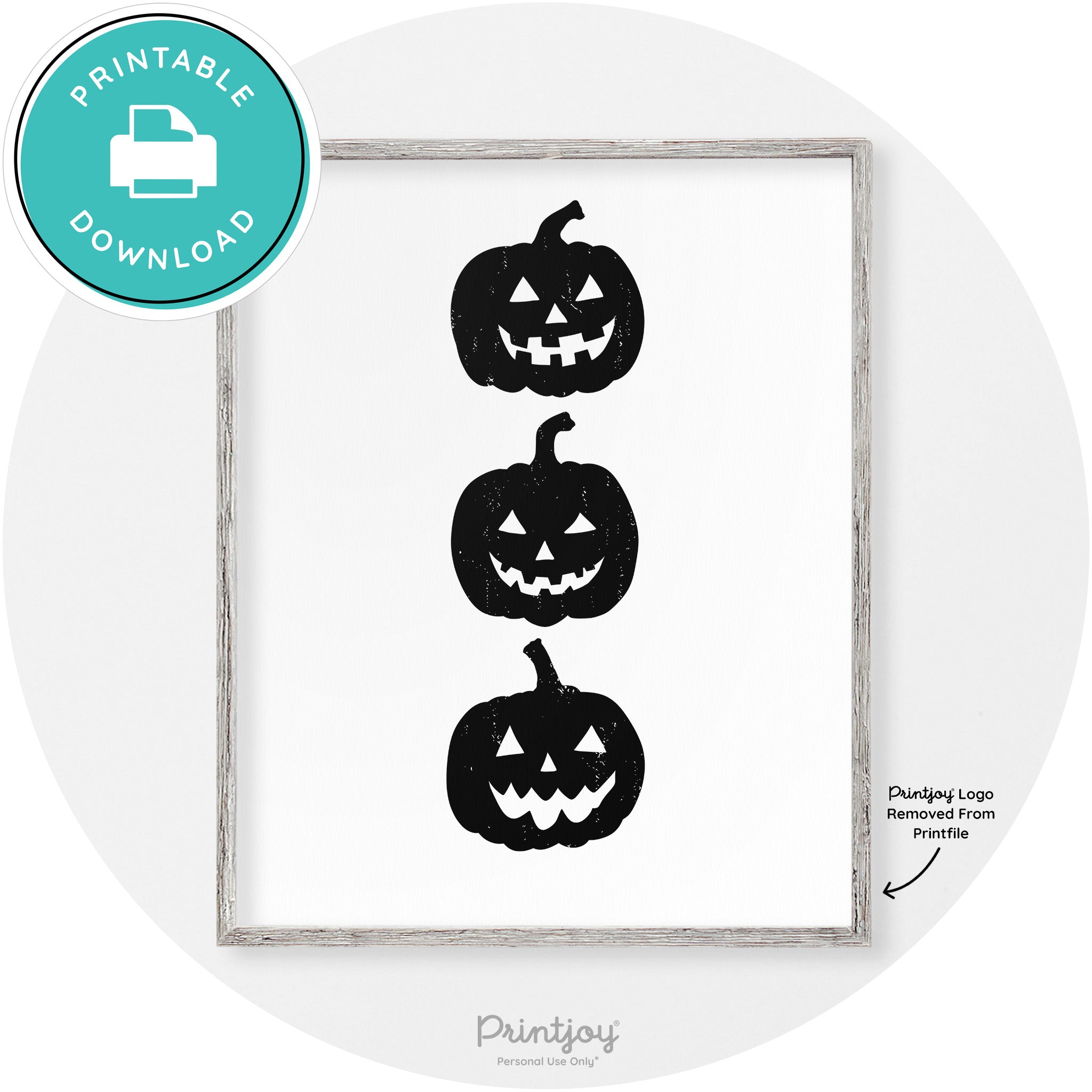 Halloween Jack O Lantern Pumpkins Vintage Wall Art Free Printable - Printjoy