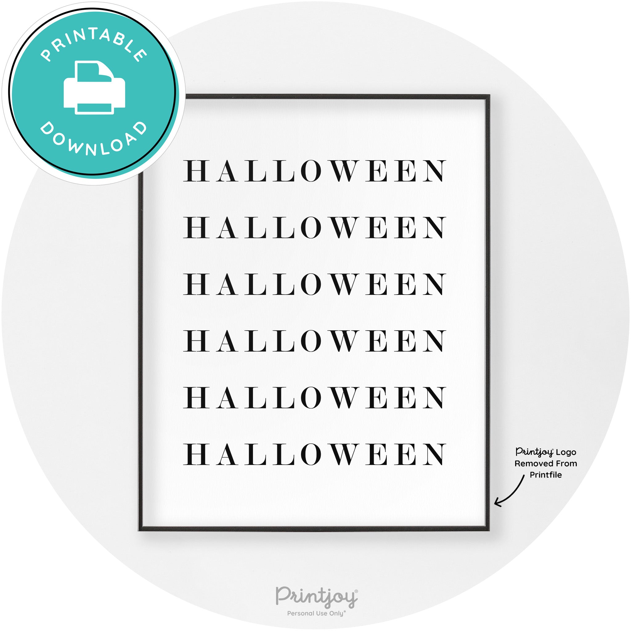 Halloween Cute Pattern Modern Chic Wall Art Decor Printable - Printjoy