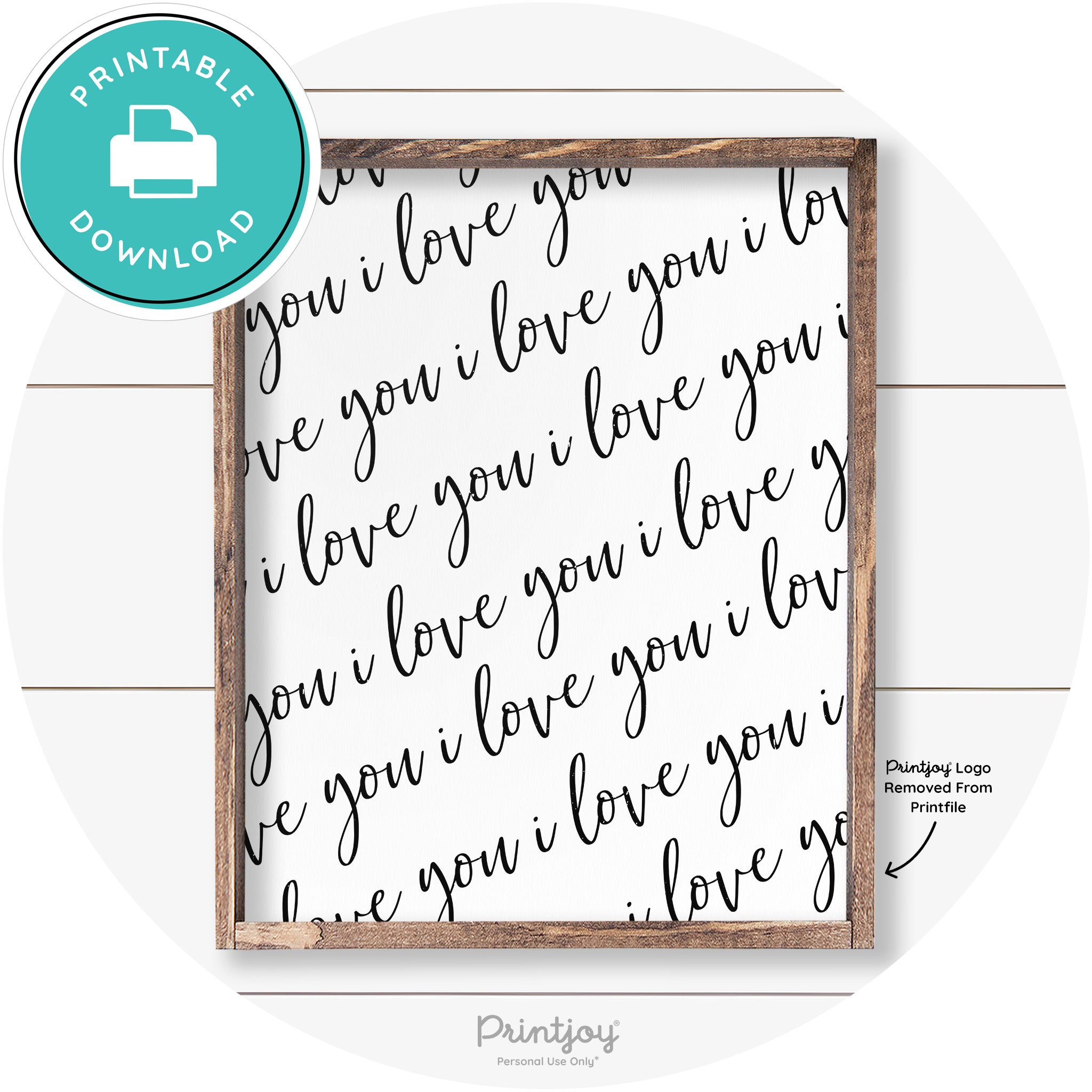I Love You Pattern Cute Couples Farmhouse Wall Art Free Printable