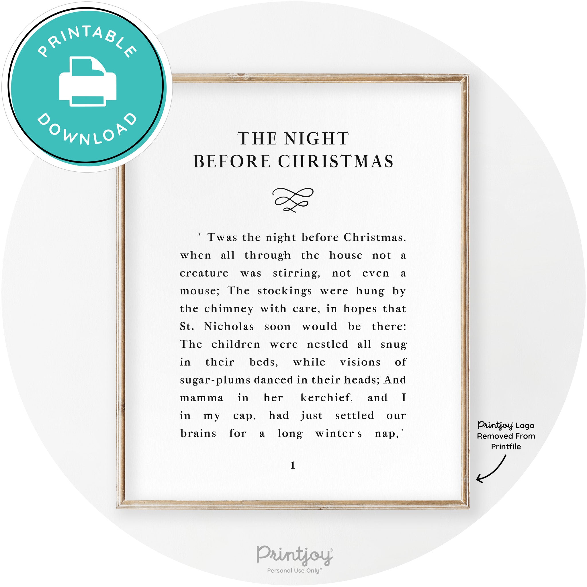 Twas The Night Before Christmas Transitional Wall Art Free Printable