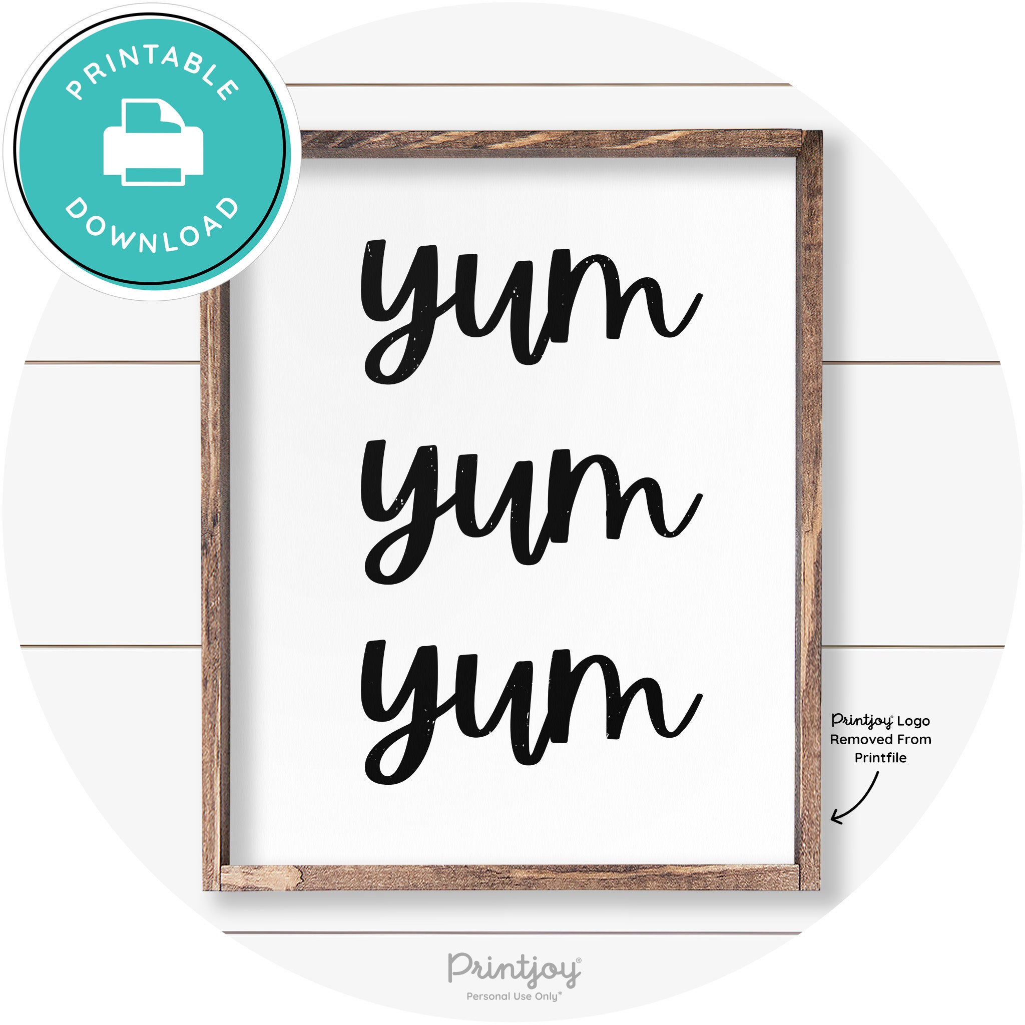 Yum Yum Yum Cute Kitchen Sign Farmhouse Wall Art Free Printable