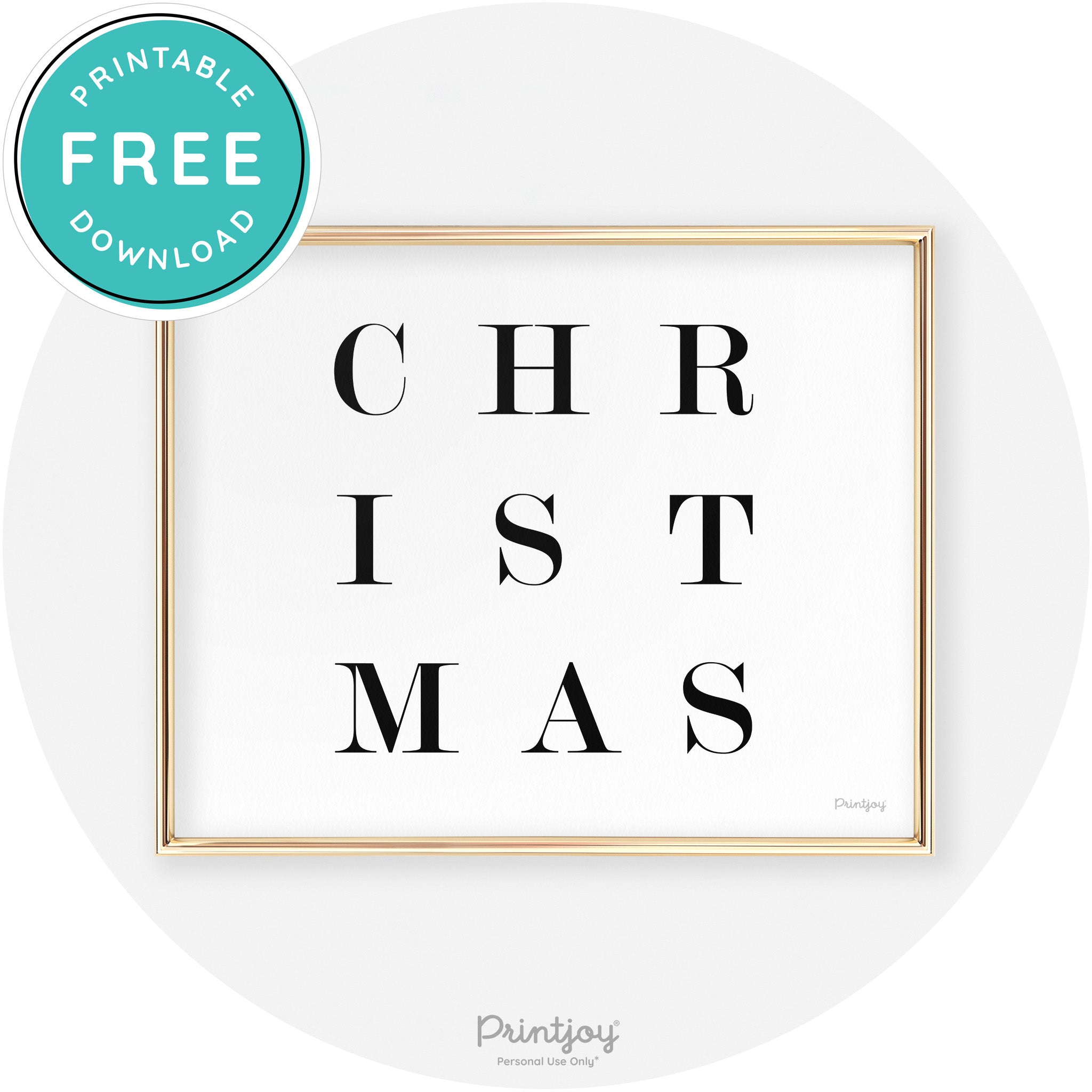 Christmas Typography Cute Modern Chic Decor Wall Art Free Printable - Printjoy