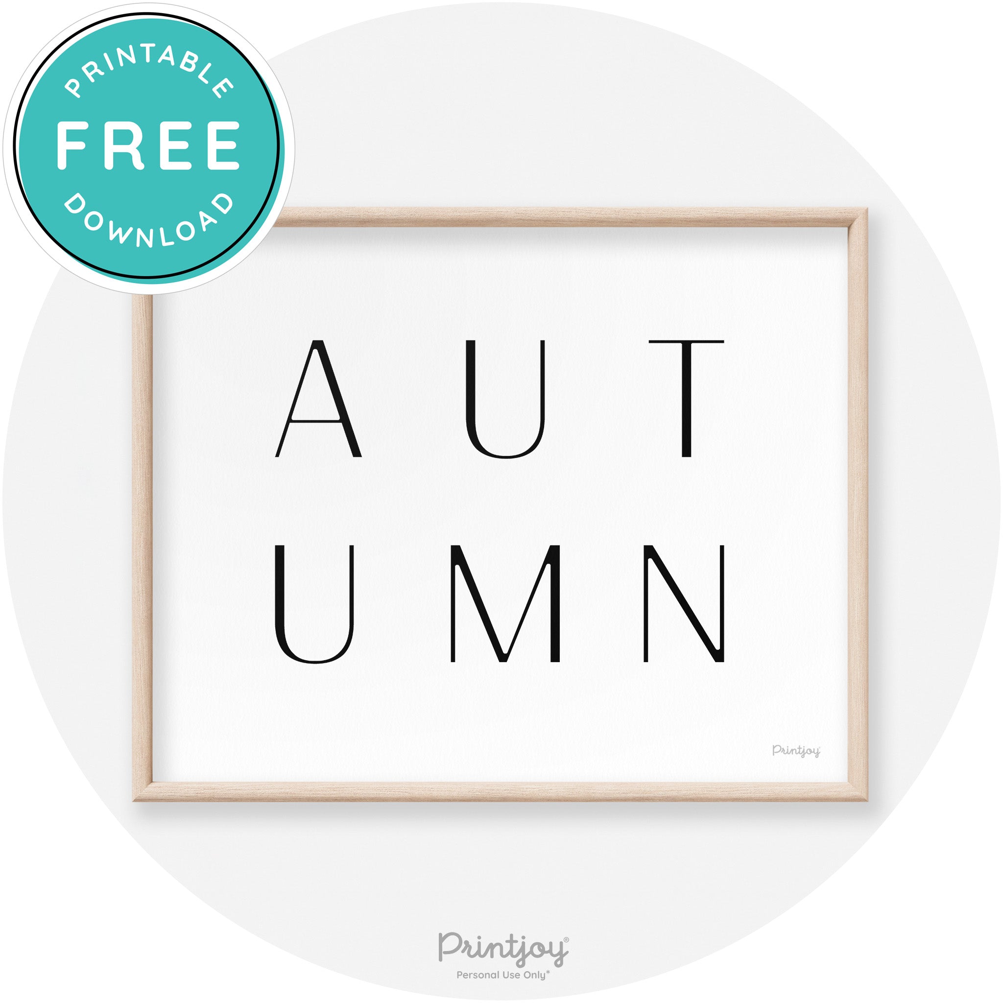 Autumn Letters Modern Transitional Fall Wall Art Decor Free Printable - Printjoy