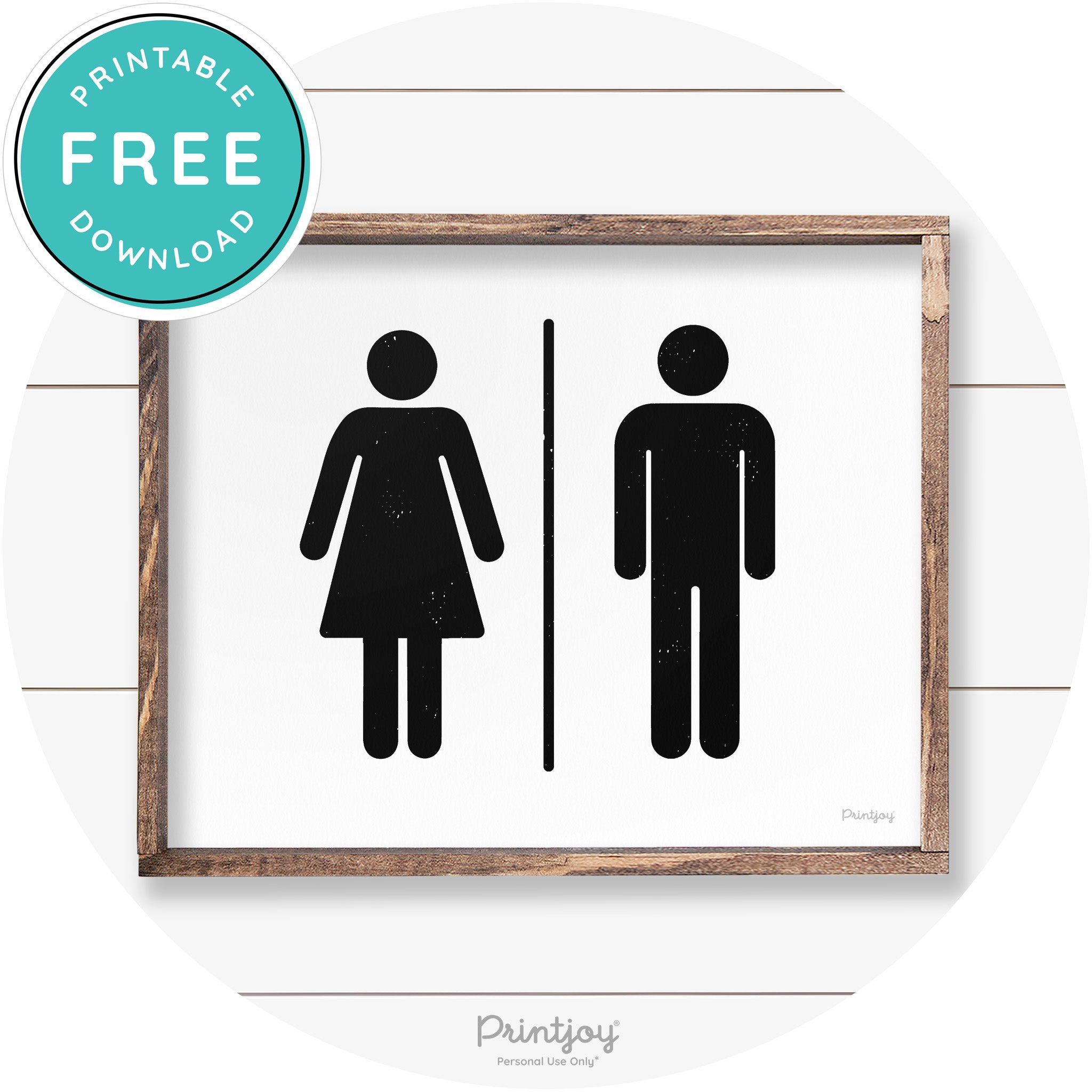 Restroom Sign Womens Mens Bathroom Farmhouse Art Free Printable - Printjoy