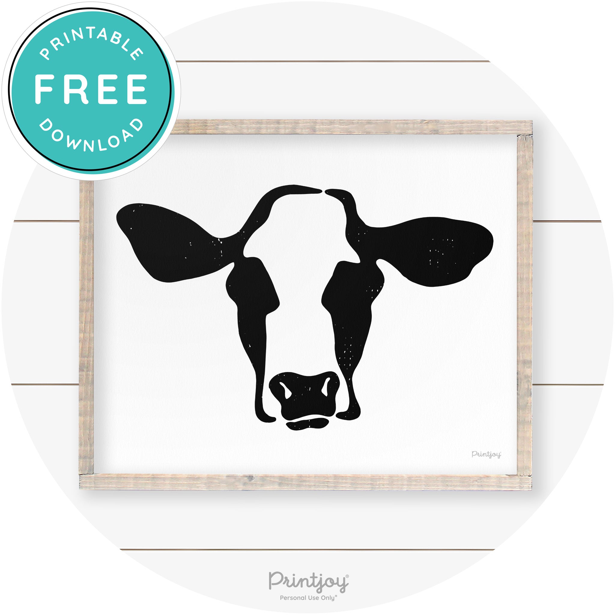 Cow Rustic Farmhouse Living Room Wall Art Decor Free Printable - Printjoy