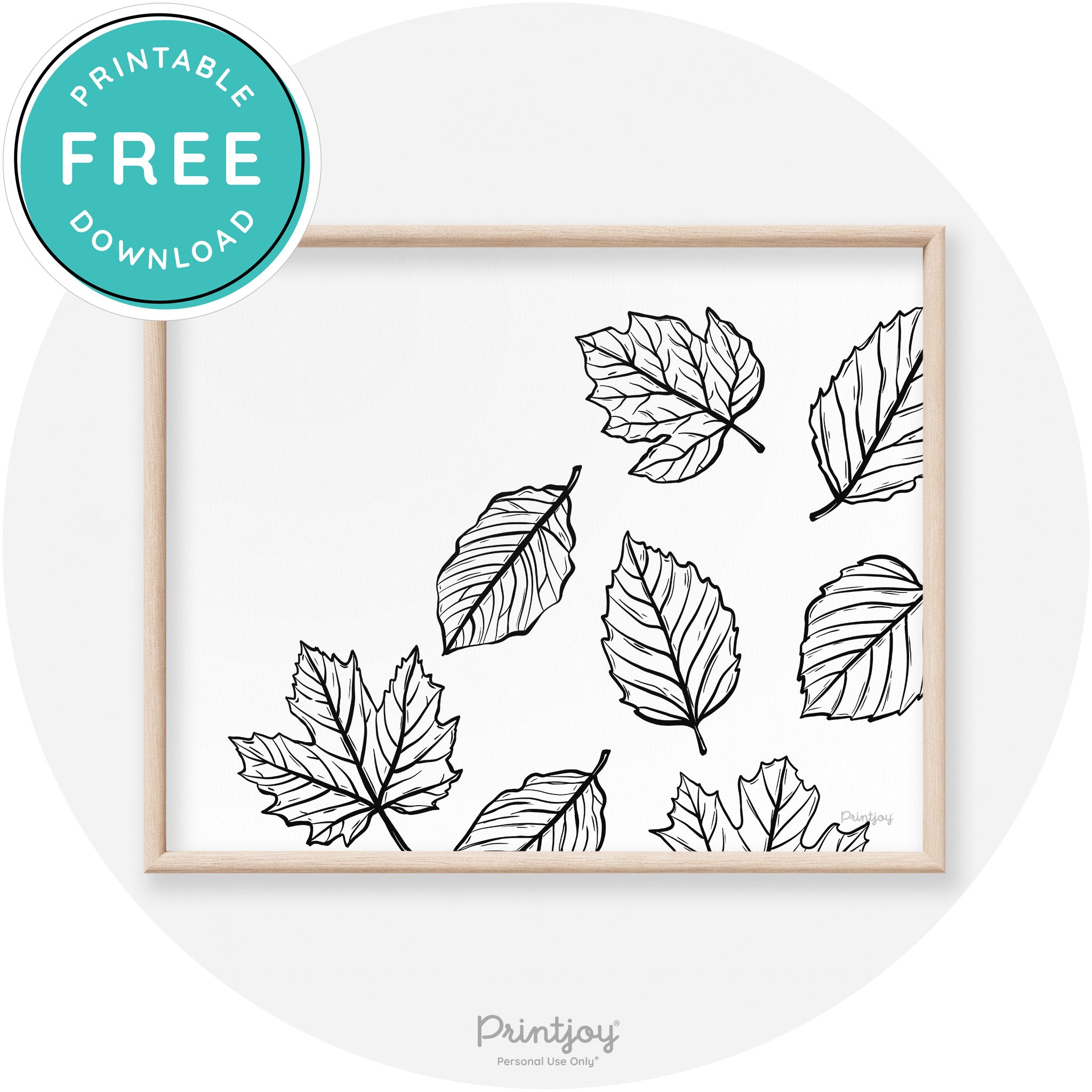 Falling Leaves Drawing Fall Modern Transitional Wall Art Free Printable - Printjoy
