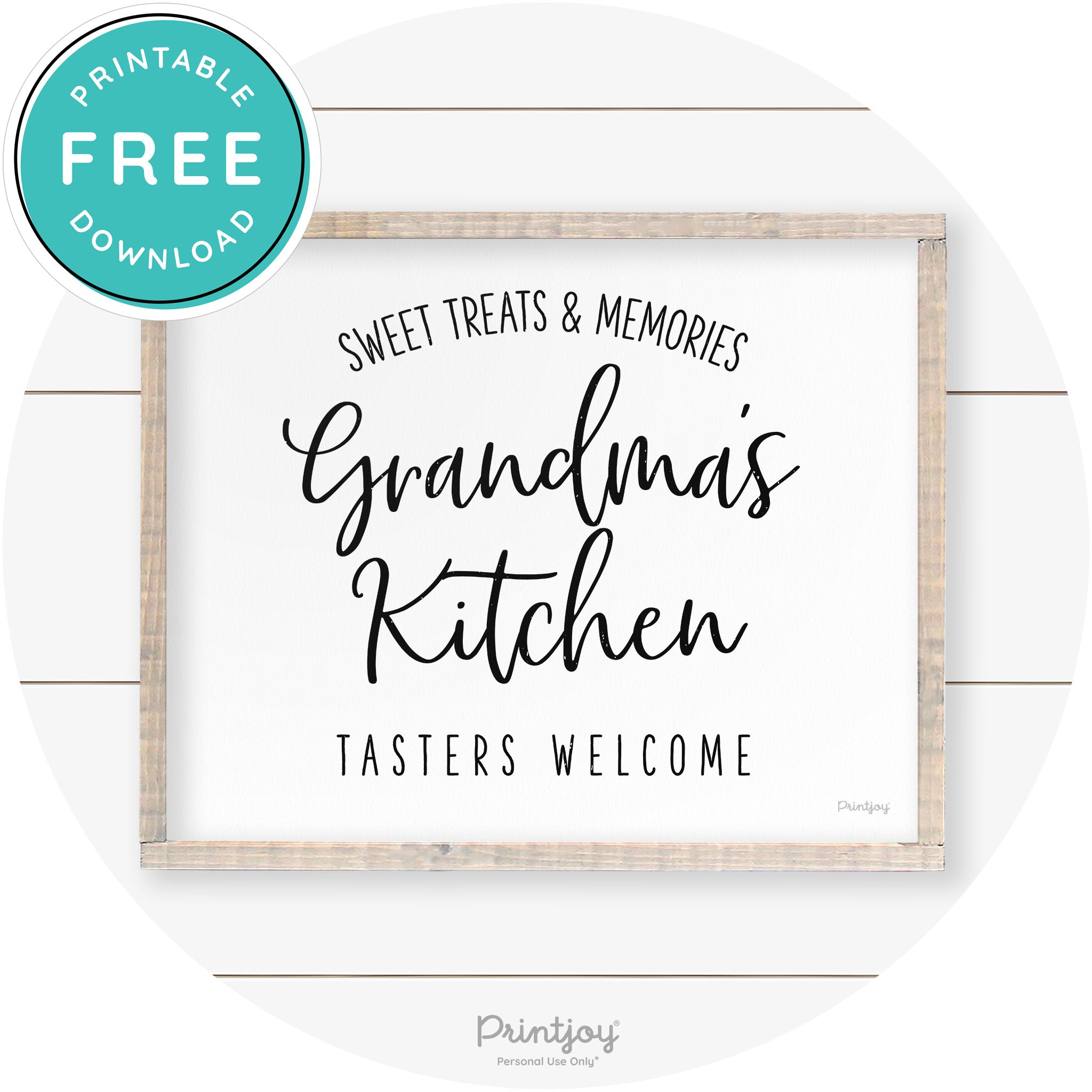 Grandma's Kitchen Tasters Welcome Farmhouse Art Free Printable - Printjoy