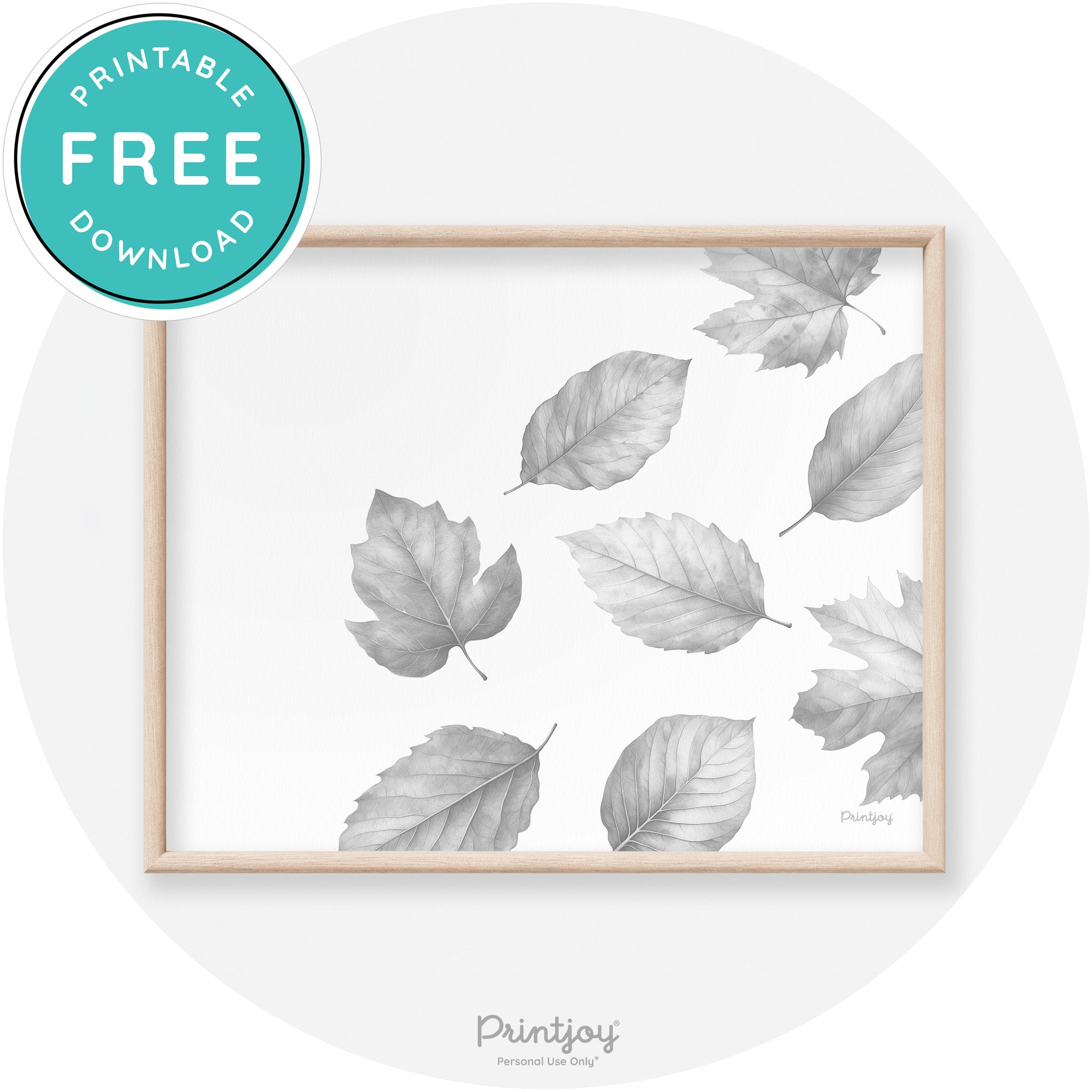 Fall Leaves Neutral Watercolor Transitional Wall Art Free Printable - Printjoy