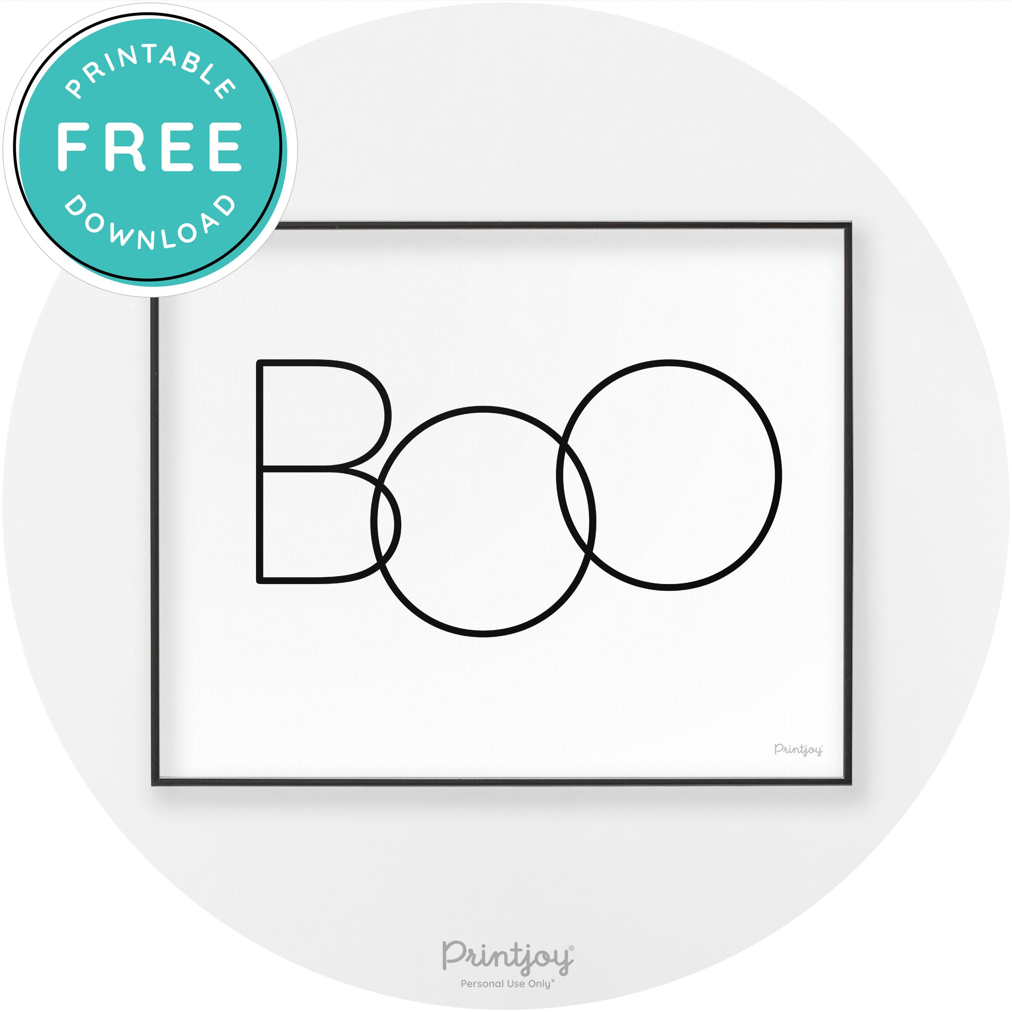 Halloween Cute Boo Modern Chic Wall Art Decor Printable - Printjoy