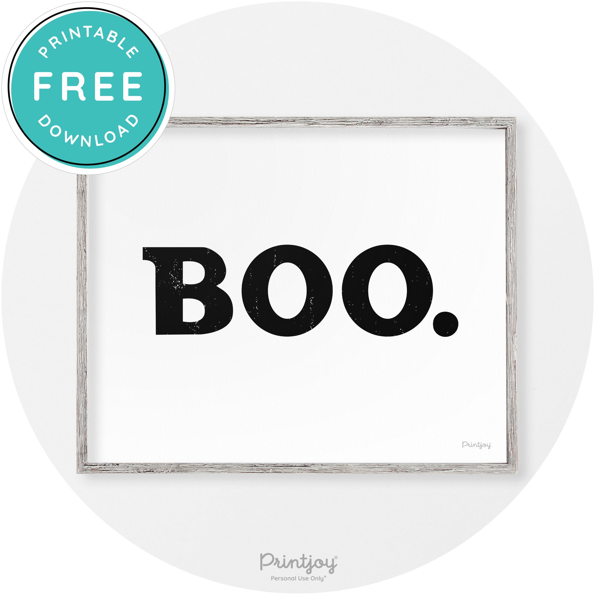 Boo Halloween Modern Vintage Wall Art Decor Free Printable - Printjoy