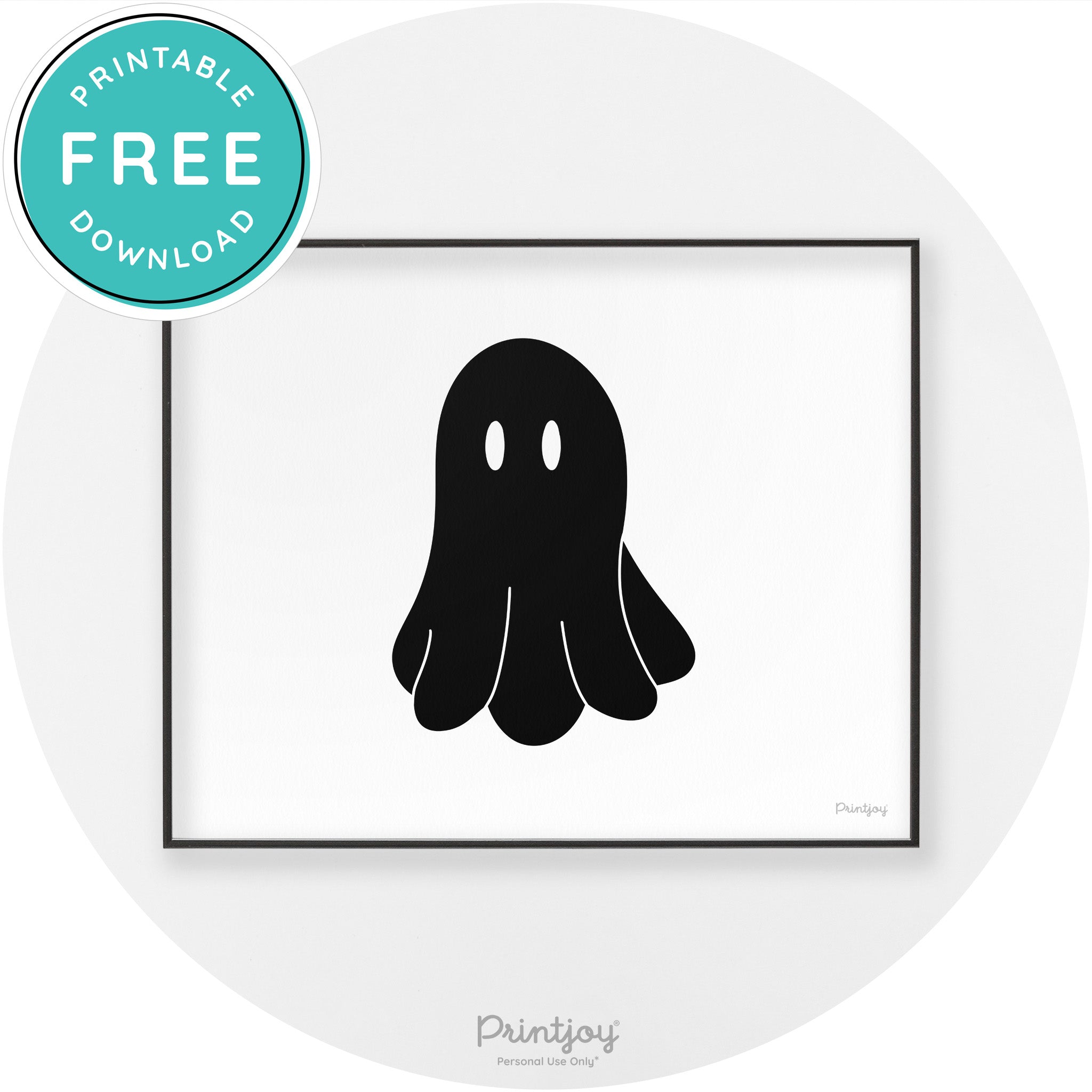 Halloween Cute Ghost Modern Chic Wall Art Decor Printable - Printjoy