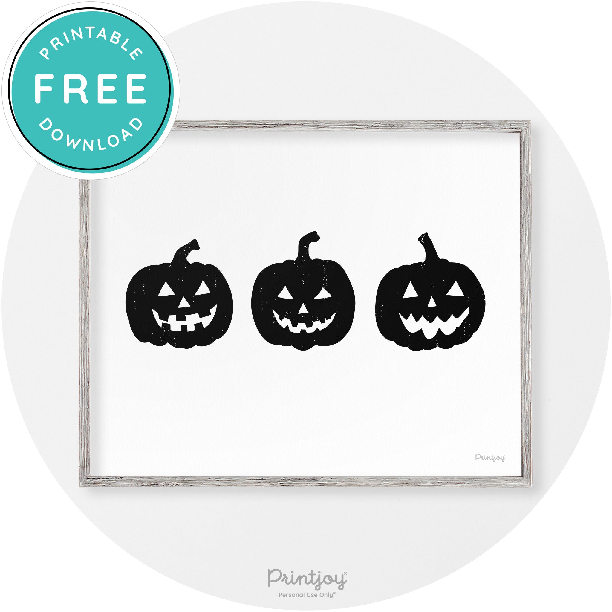 Halloween Jack O Lantern Pumpkins Vintage Wall Art Free Printable - Printjoy