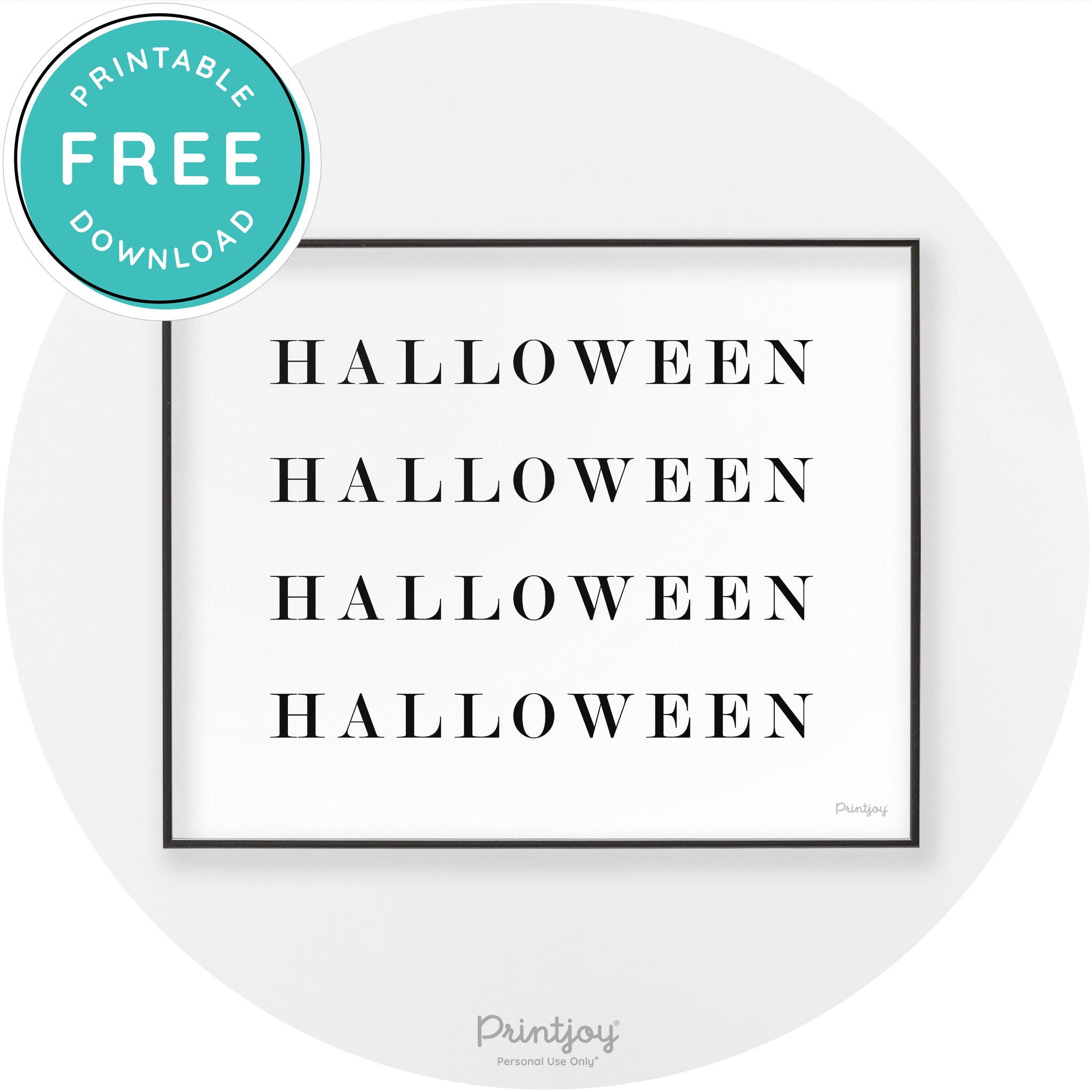 Halloween Cute Pattern Modern Chic Wall Art Decor Printable - Printjoy