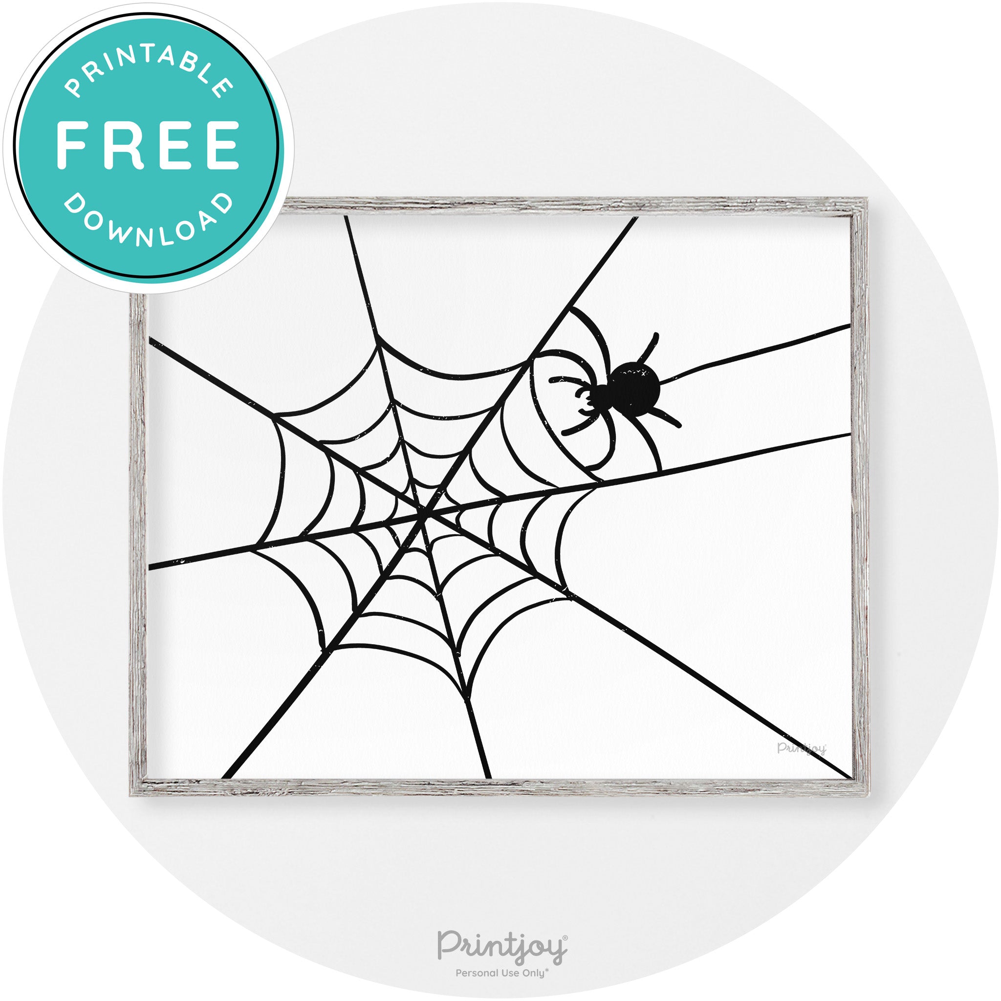 Halloween Spider Web Modern Vintage Wall Art Free Printable - Printjoy