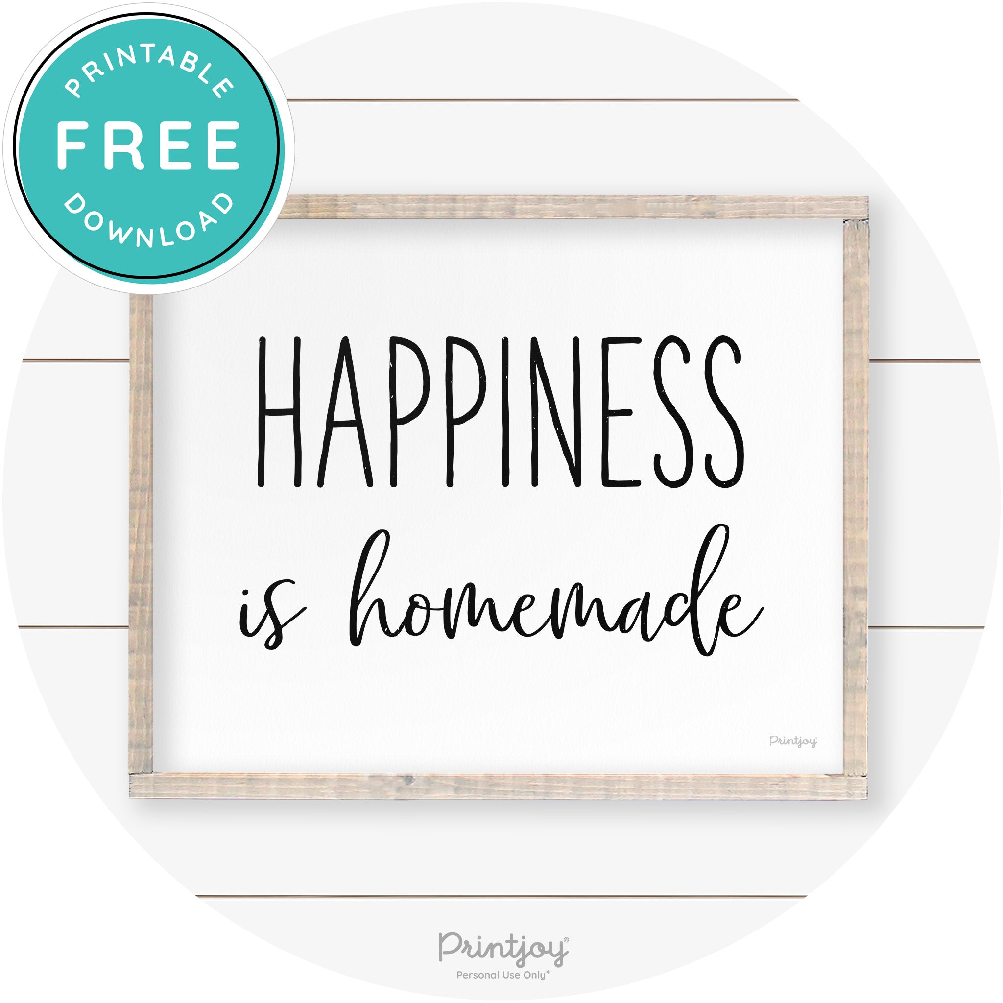 Happiness Is Homemade Kitchen Farmhouse Wall Art Free Printable - Printjoy