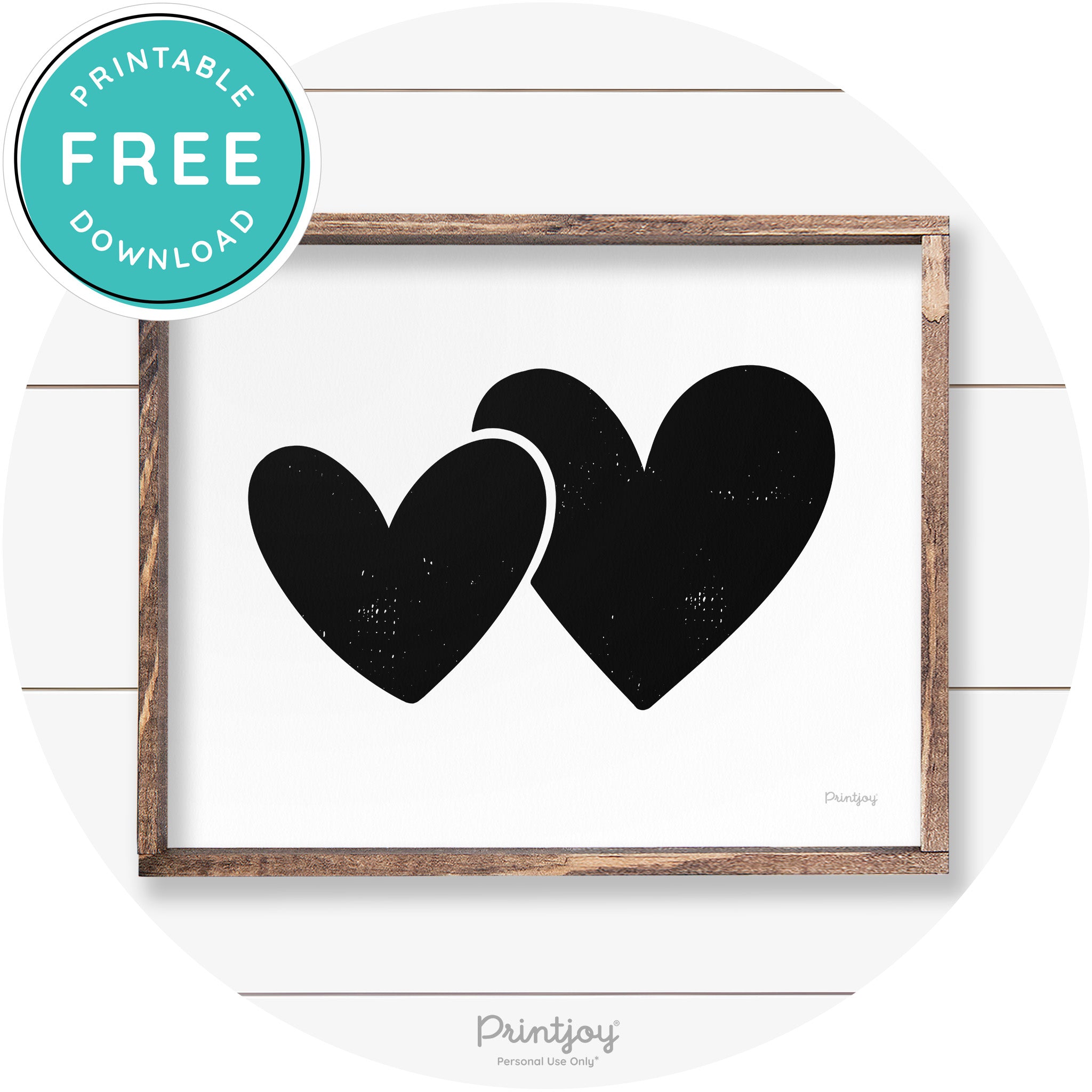 Heart Silhouettes Cute Couples Farmhouse Wall Art Free Printable - Printjoy