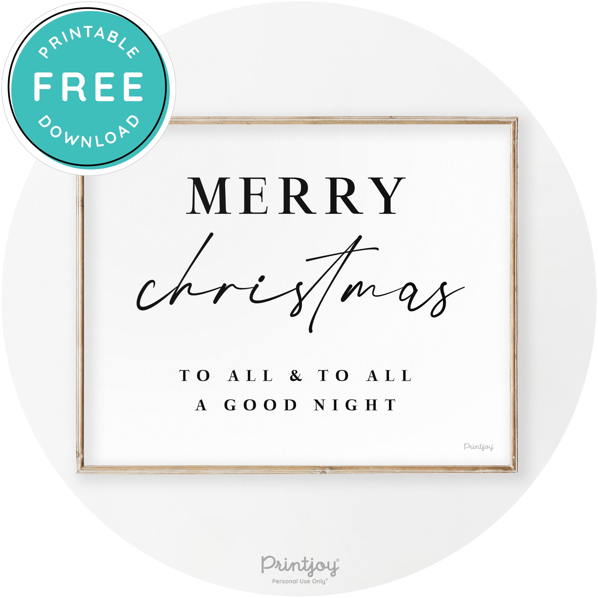 Merry Christmas To All Good Night Transitional Wall Art Free Printable - Printjoy