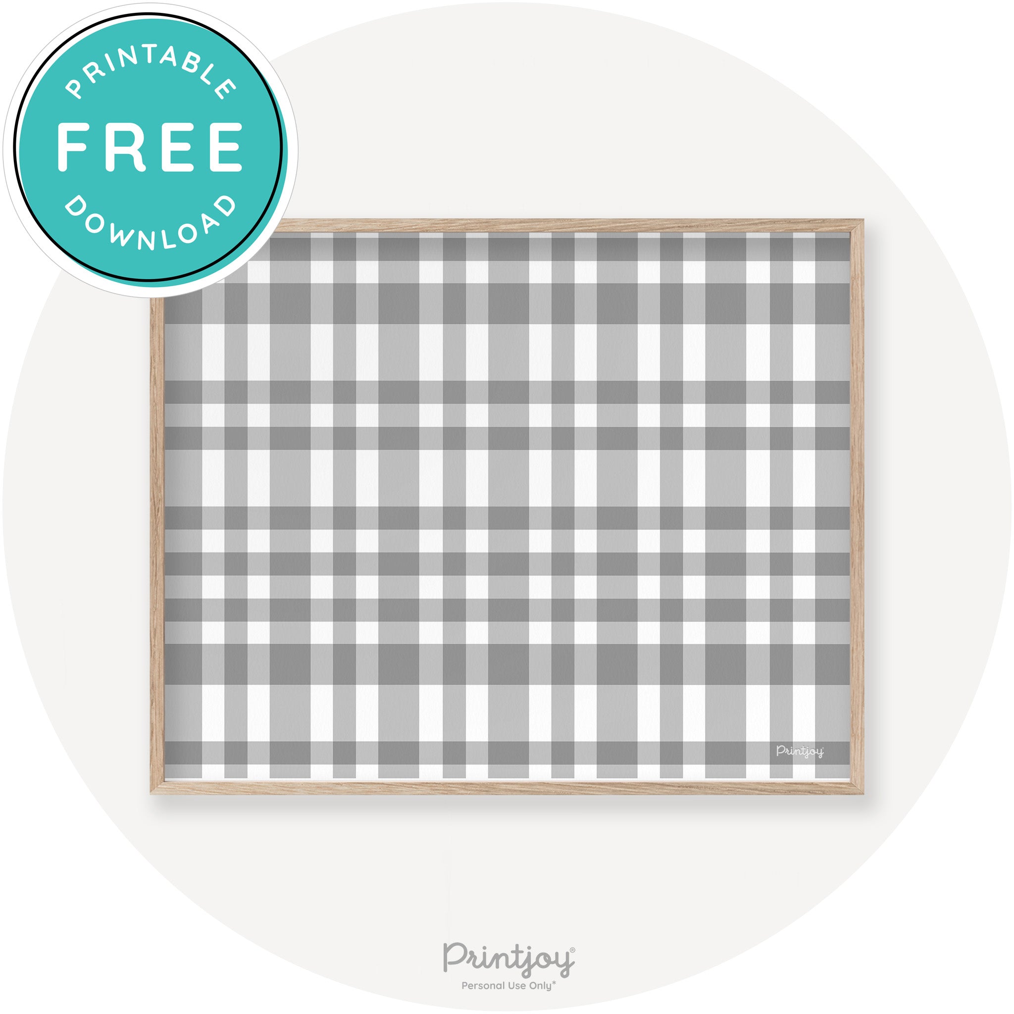 Fall Plaid Pattern Cute Modern Chic Decor Wall Art Free Printable - Printjoy