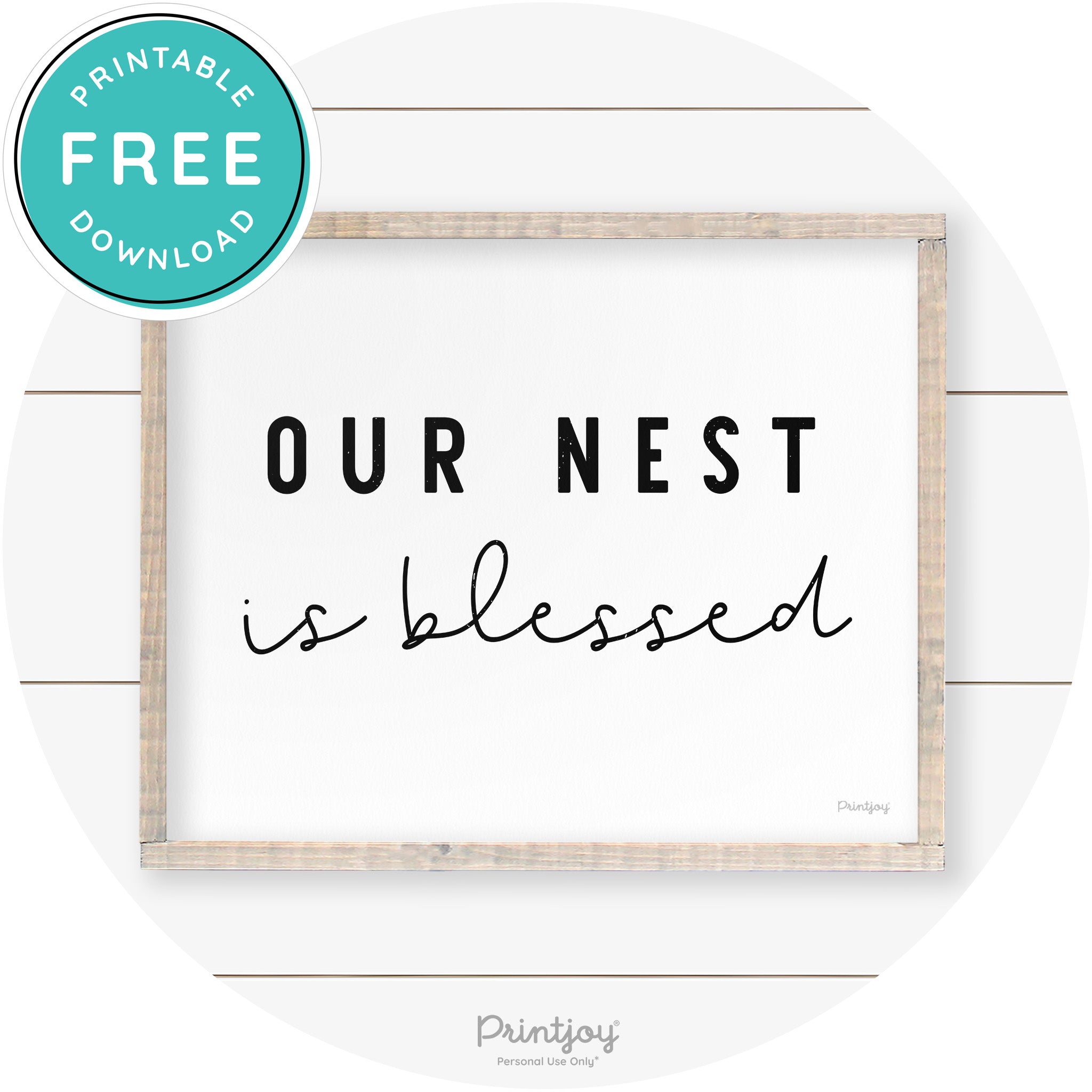 Our Nest Is Blessed Farmhouse Living Room Wall Art Free Printable - Printjoy