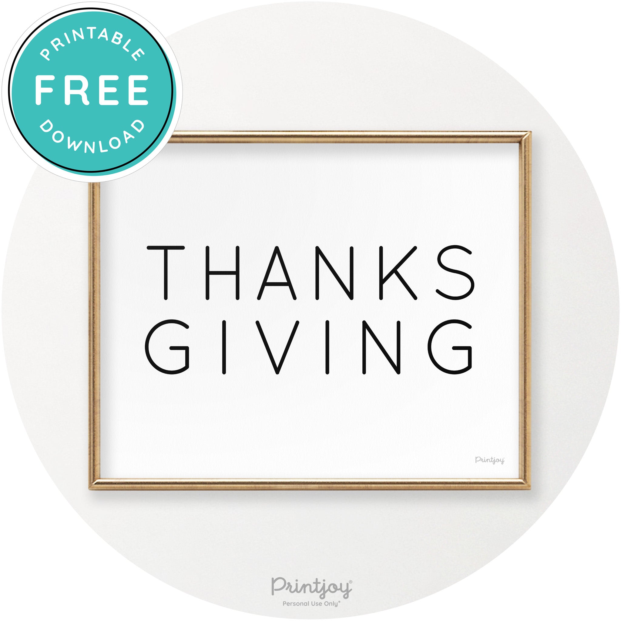 Thanksgiving Cute Typography Modern Chic Wall Art Printable - Printjoy